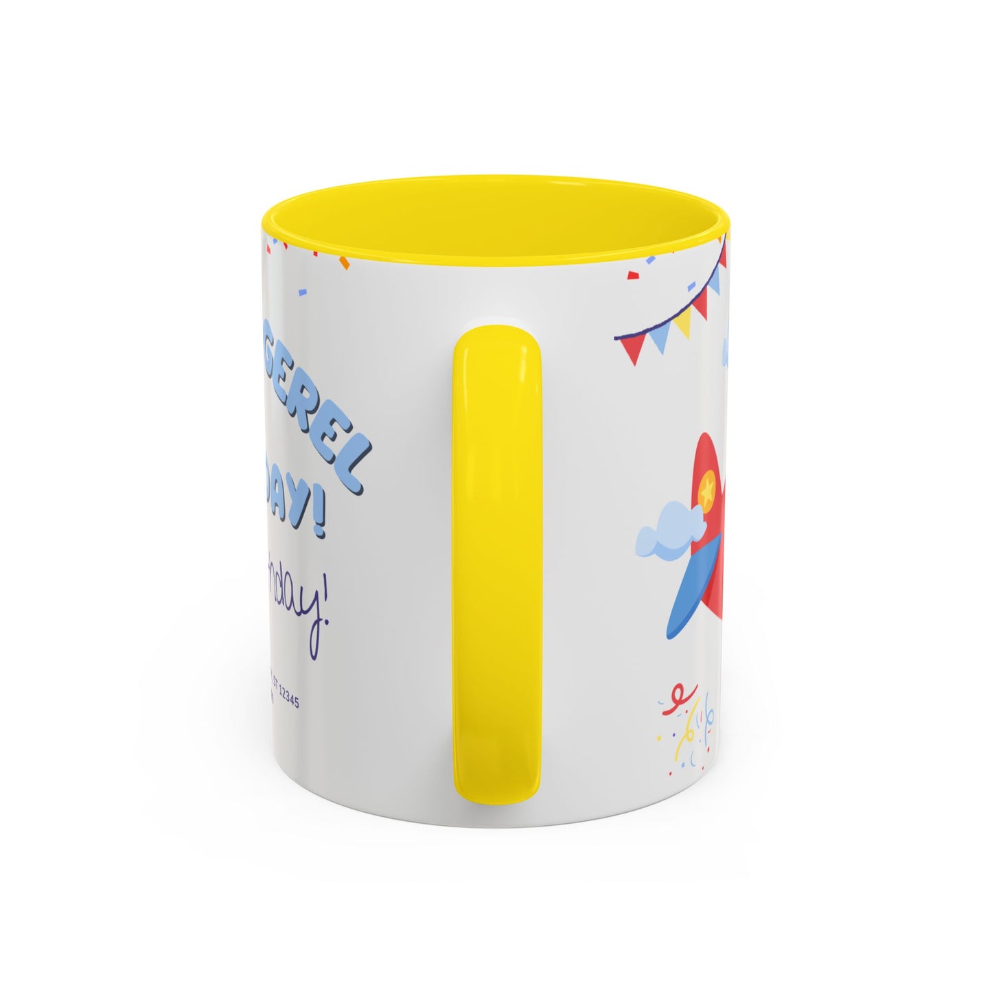 Happy 6th Birthday to A Boy Pilot, Details Customizable - Accent Coffee Mug (11, 15oz) - 11233