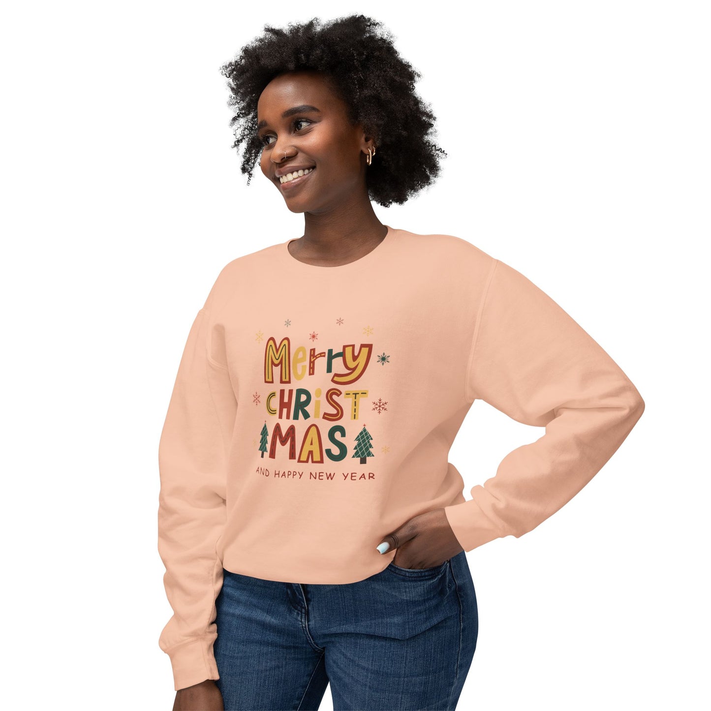 Merry Christmas & Happy New Year - Unisex Lightweight Crewneck Sweatshirt - 10547