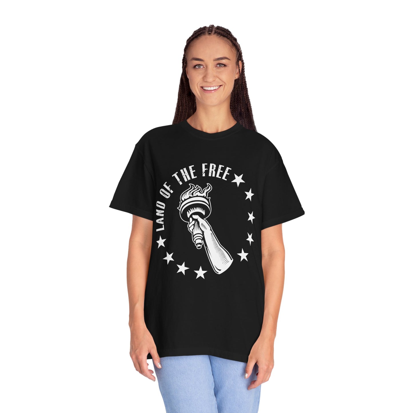 Land Of the Free Graphic T-Shirt, Casual Wear for Independence Day, Gift for Freedom Lovers, Unisex Tee for Everyday Style, Comfort and Style - 13640