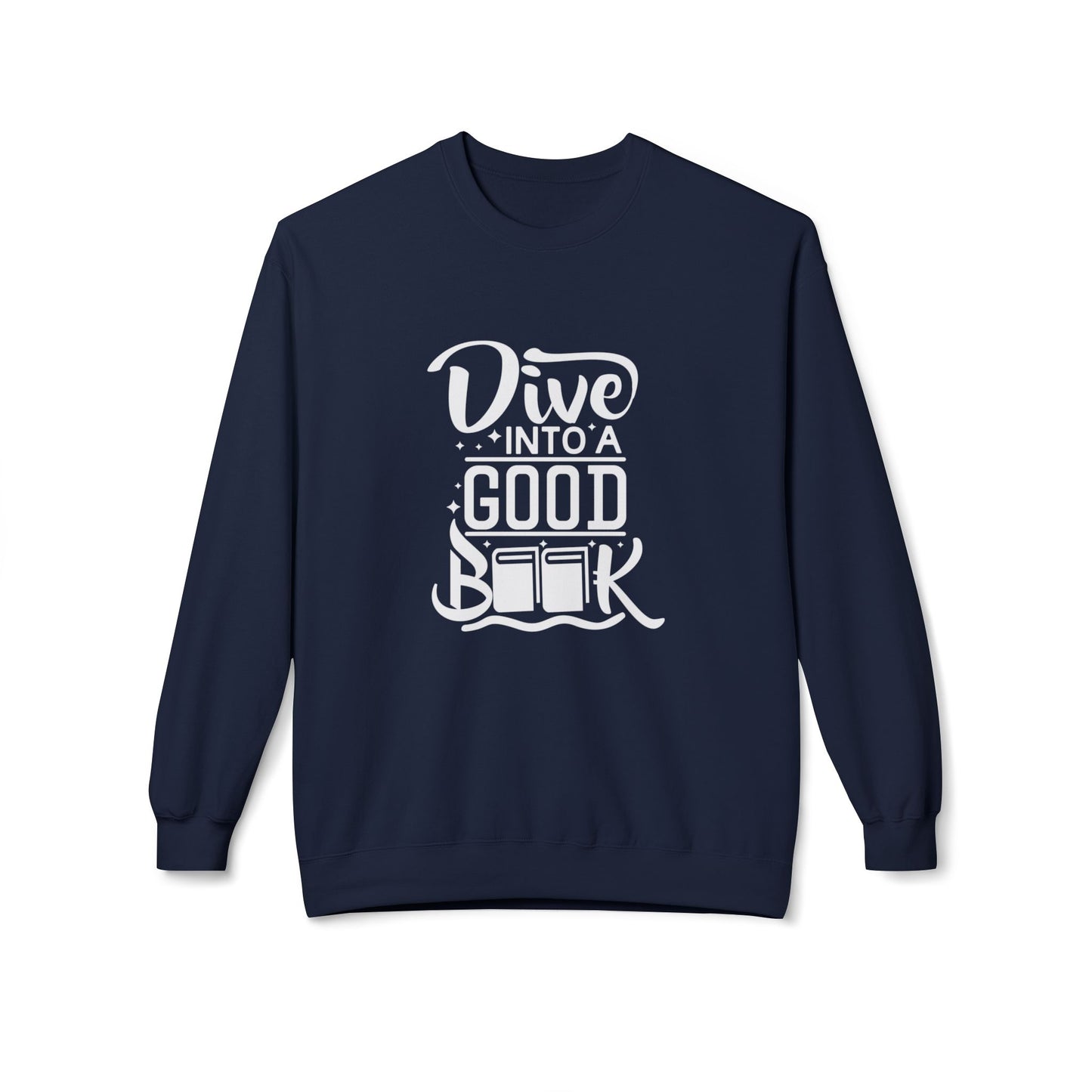 Dive Into A Good Book - Unisex Midweight Softstyle Fleece Crewneck Sweatshirt - 10694