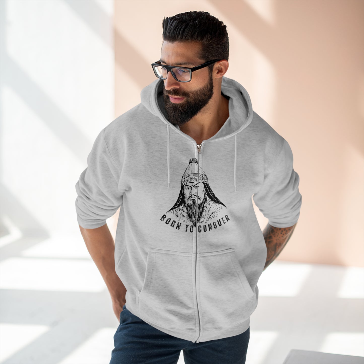 Born to Conquer Mongolia - Unisex Zip Hoodie