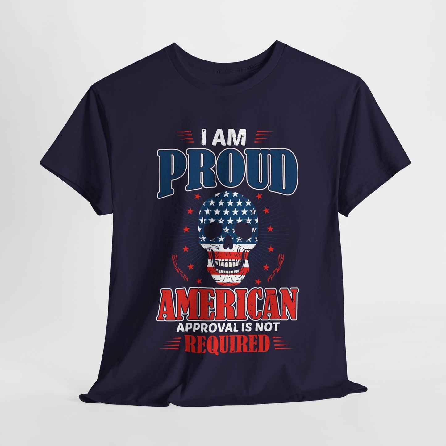 "I'm a Proud American" Unisex Heavy Cotton Tee, Patriotic Shirt, Independence Day Apparel, Casual Wear, Gift for Veterans - 13637