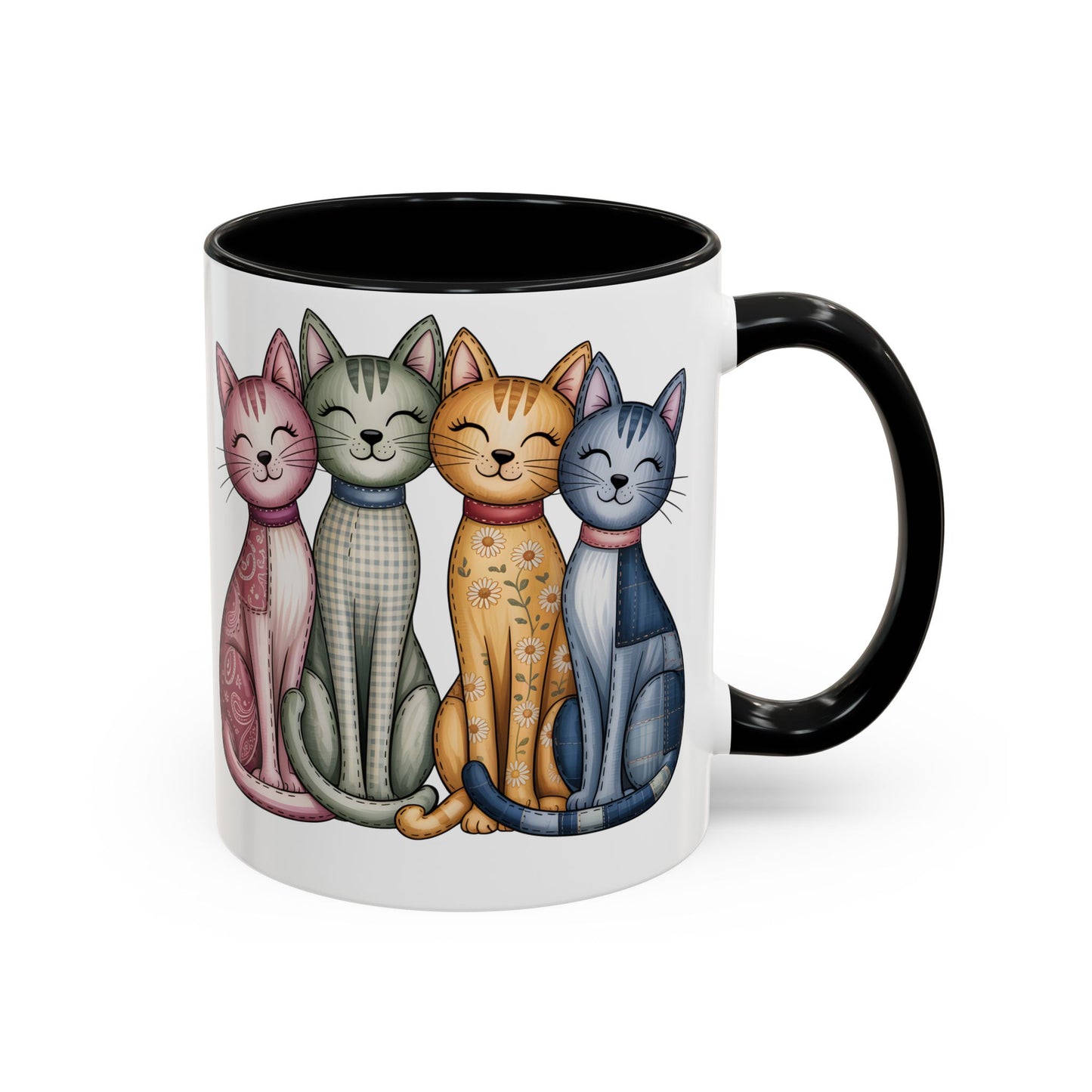 Happy Cats Illustration Mug – Colorful Cat Art Coffee Cup (11oz / 15oz) - 14769