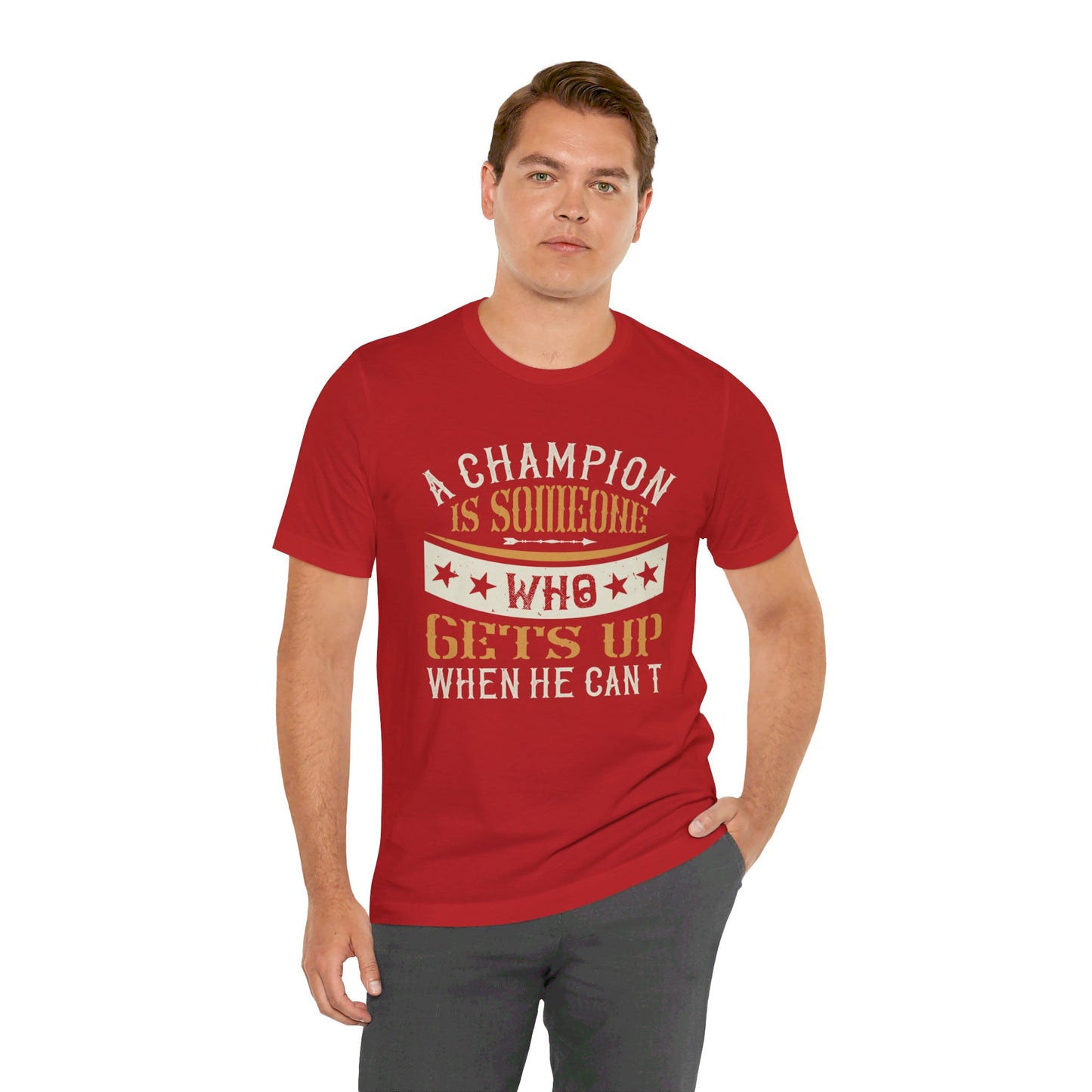 Boxing: A Champion Is Someone Who Gets Up When He Can't - Unisex Jersey Short Sleeve Tee