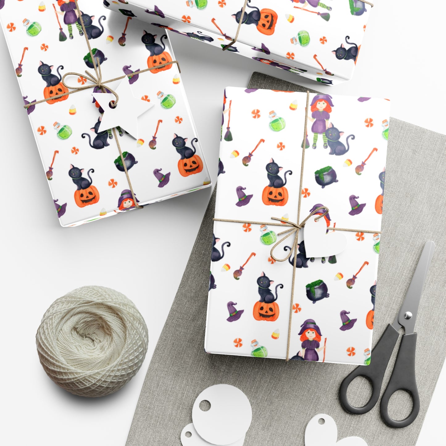 Halloween Girl with a Black Cat - Gift Wrap Papers - 13987