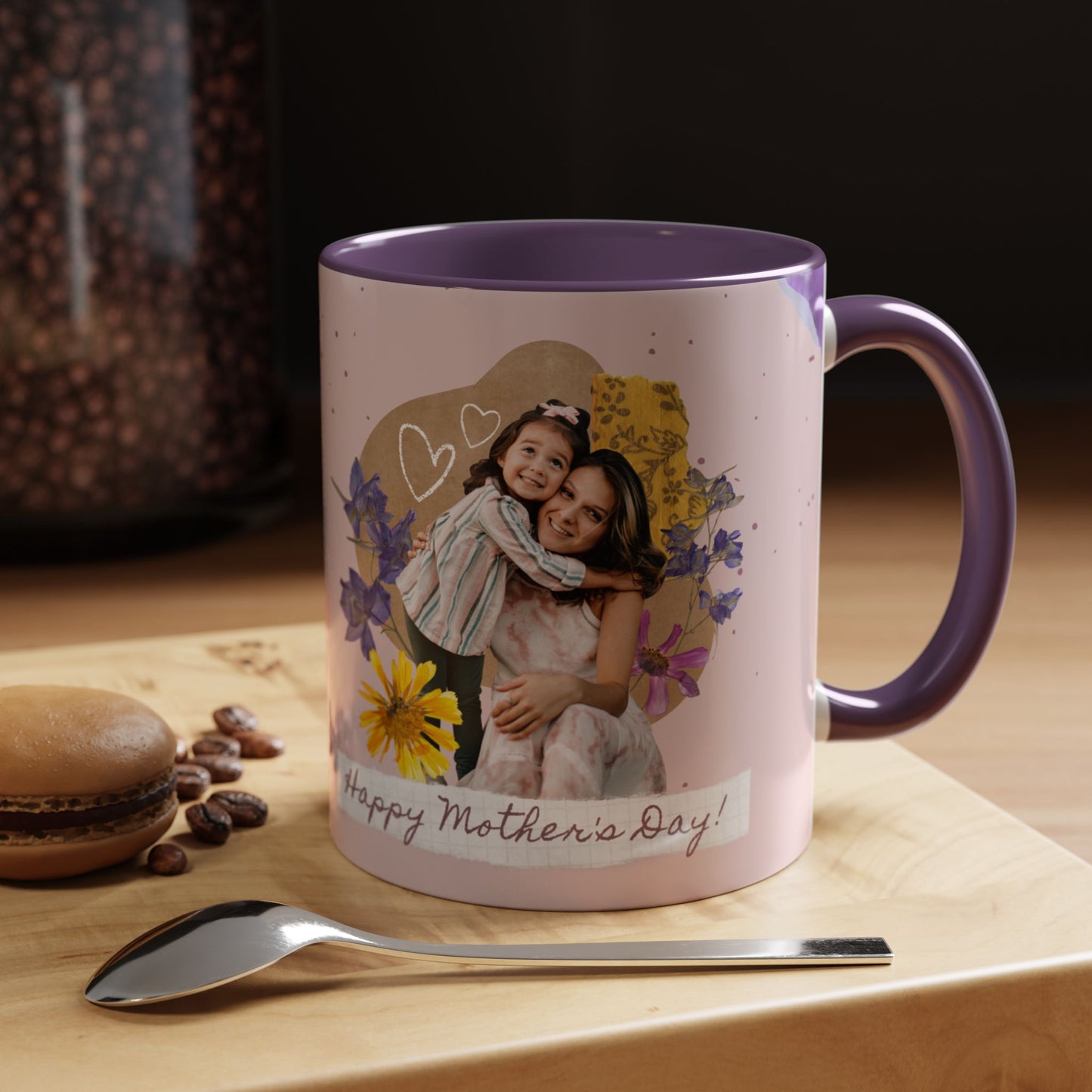 Floral Mother's Day Coffee Mug, Photo Customizable - Perfect Gift for Mom - 12583