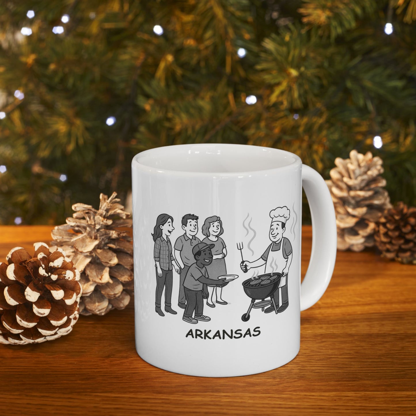 "Arkansas: Where everyone’s a friend and the BBQ is always worth the wait." Ceramic Mug - 13278