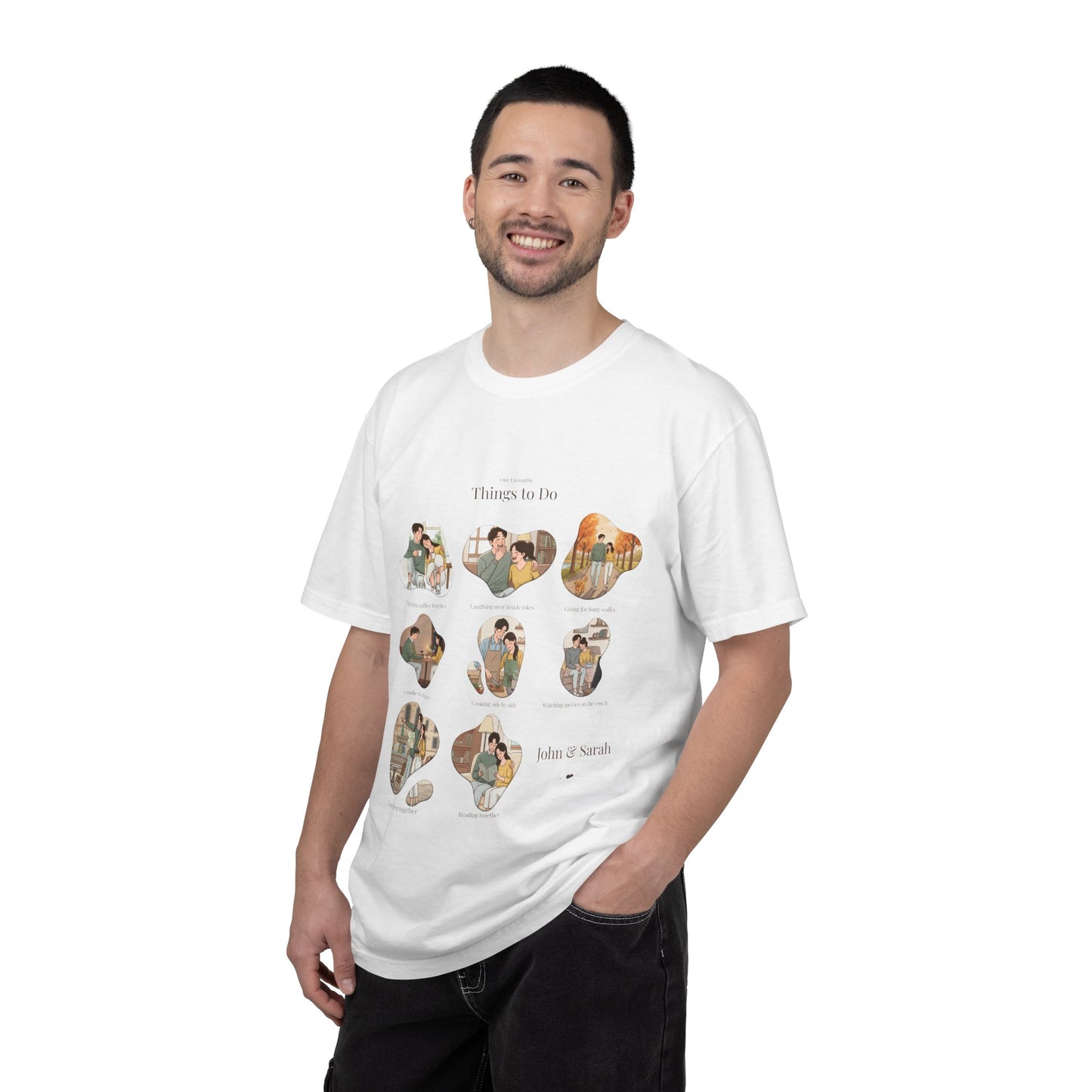 Our Favourite Things to Do Together – Personalised Valentine’s Illustration T-Shirt Gift - 14721