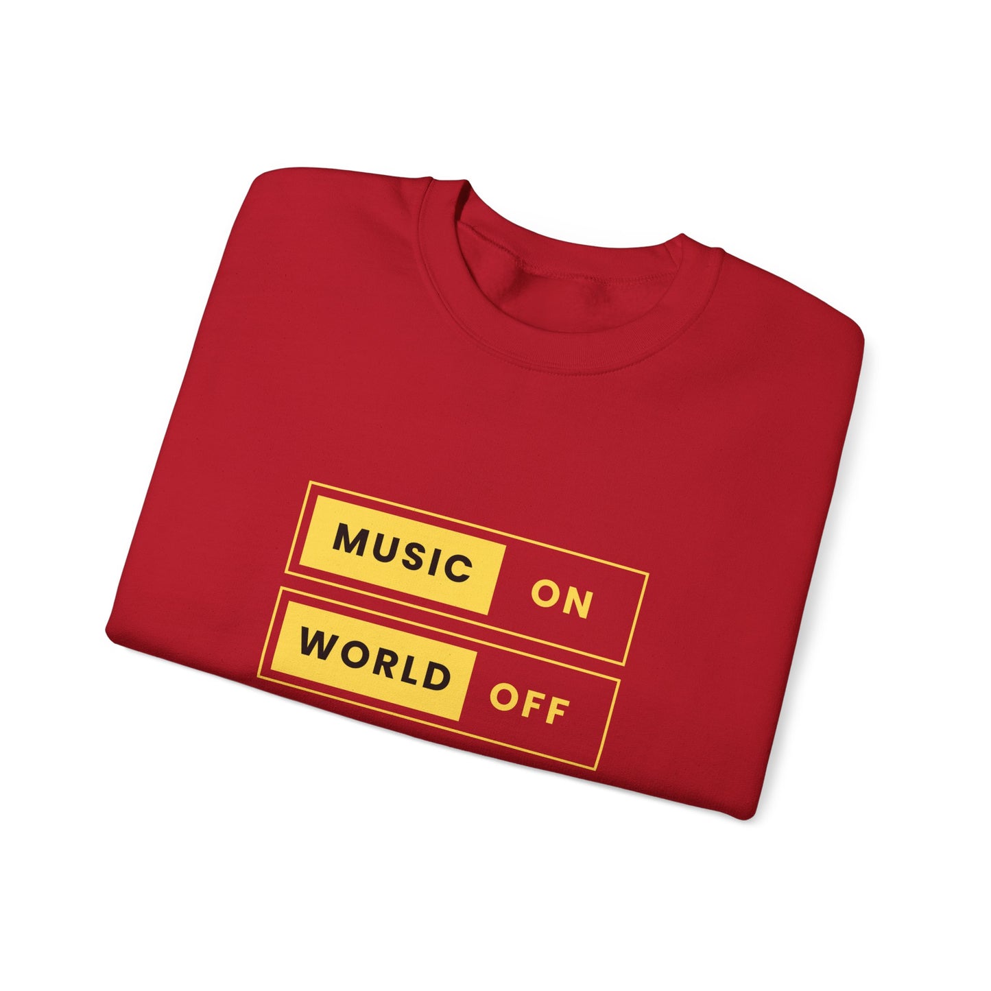 Music On, World Off - Unisex Heavy Blend™ Crewneck Sweatshirt - 10603