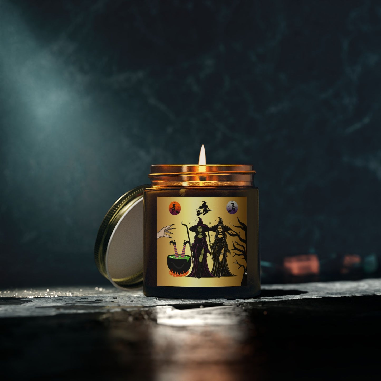 Halloween Witches - Scented Coconut Apricot Candles (4oz, 9oz) - 14097