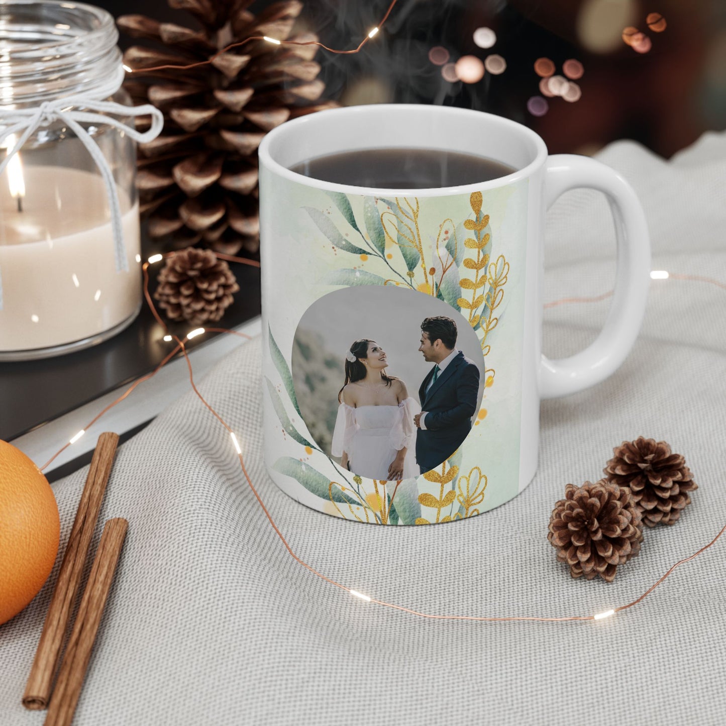 Happy Wedding, Details Customizable - Ceramic Mug, (11oz, 15oz) - 11067