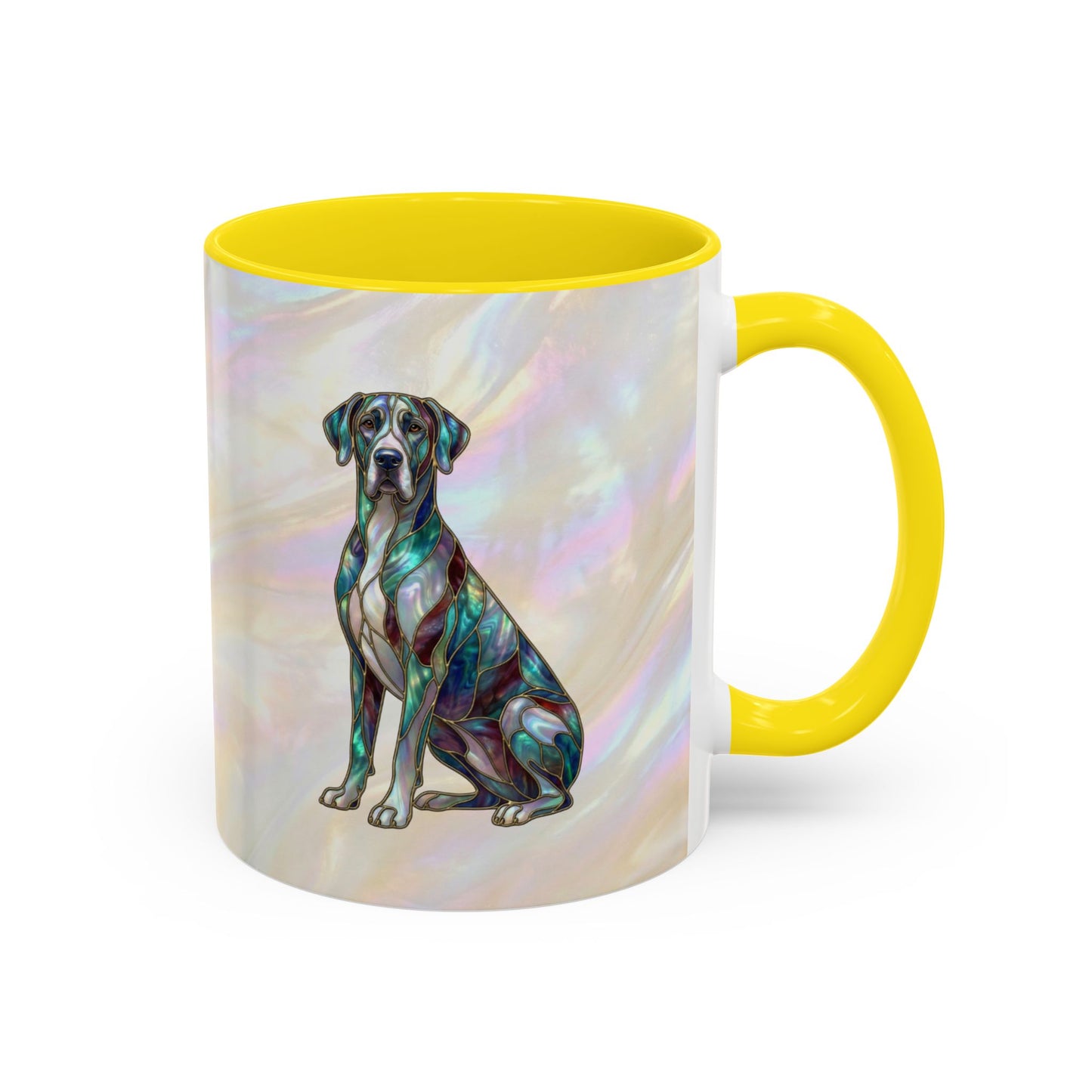 Personalized Great Dane Dog Mug — Stained Glass Design (11/15 oz) - 14550