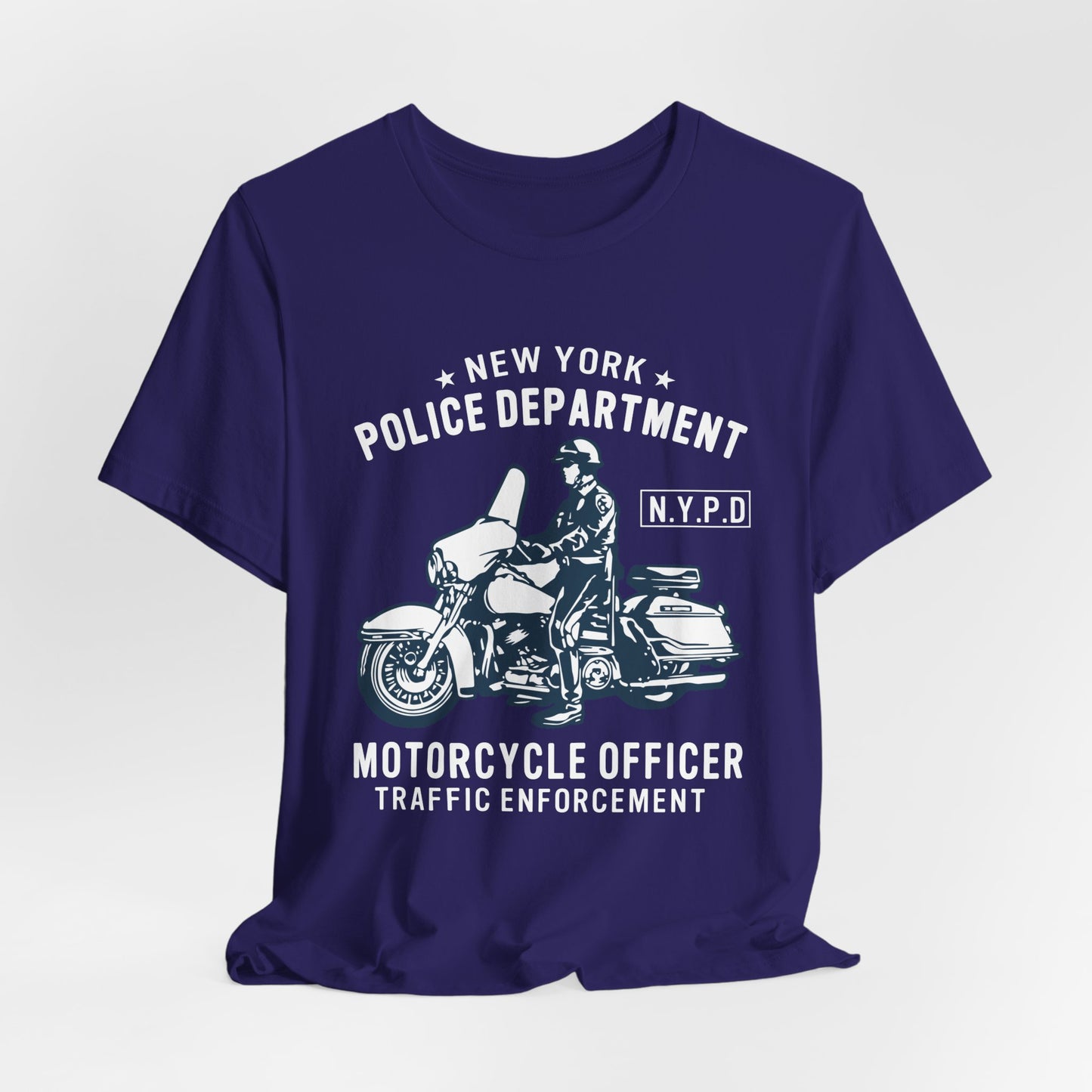 NY Police Department, Motorcycle Officer - Unisex Jersey Short Sleeve Tee - 13252
