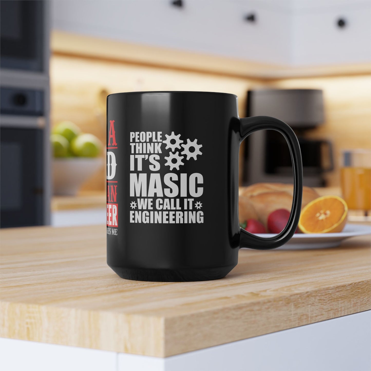 I'm A Dad & An Engineer, Nothing Scares Me  - Black Mug (11oz, 15oz)