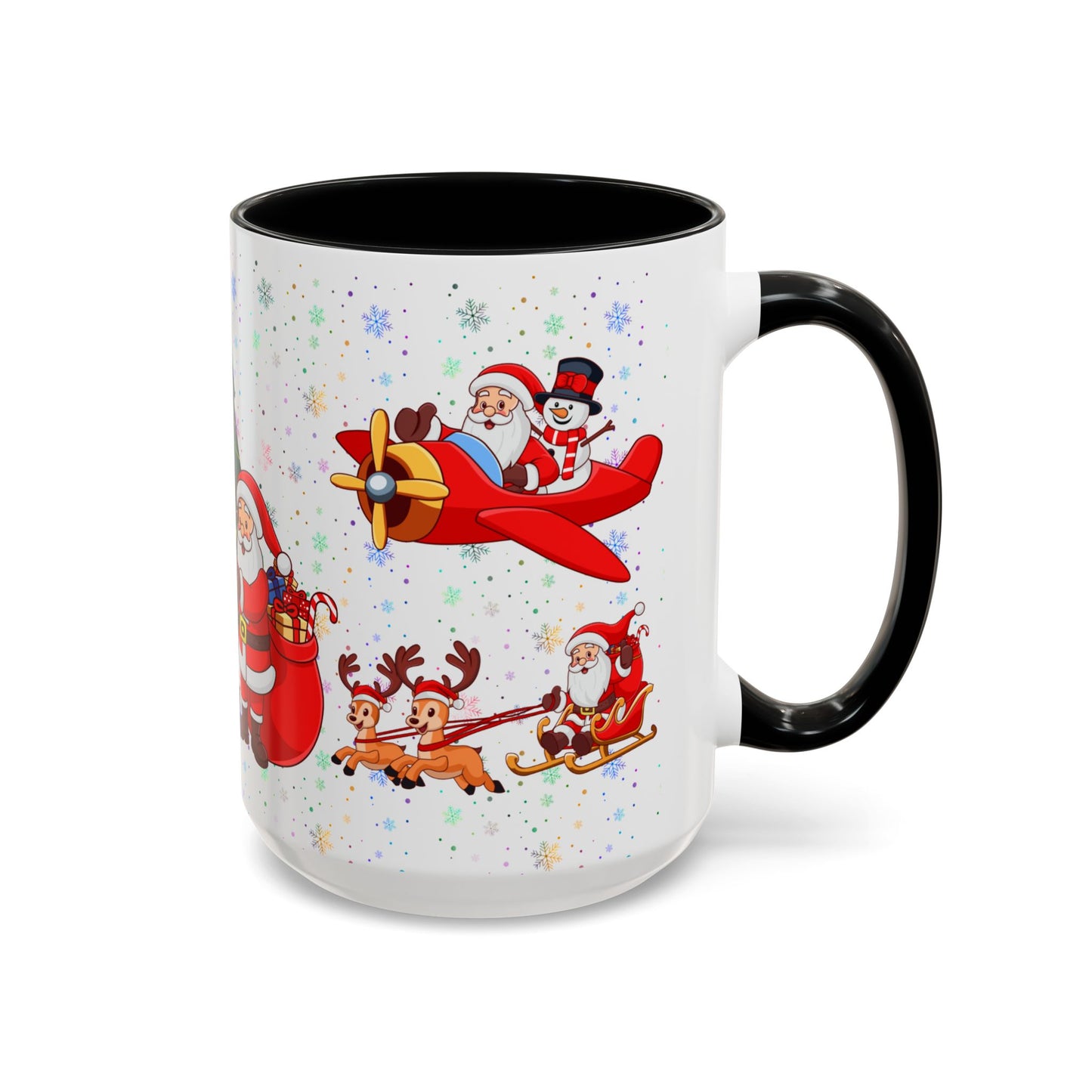 Christmas Party, Santa, Snowman & Reindeer - Accent Coffee Mug (11, 15oz) - 10429