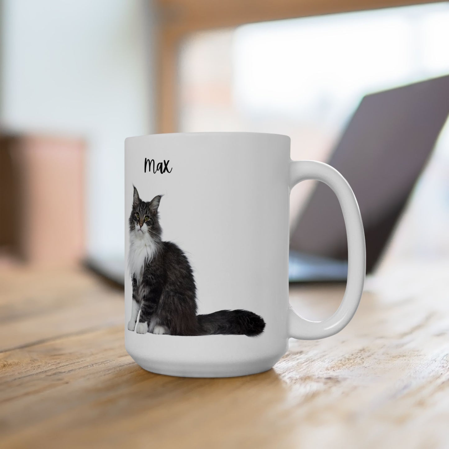 Personalized Cat Ceramic Mug for Cat Lovers, Custom Pet Mug, Coffee Cup, Gift for Cat Owners, Cute Cat Design - 14194