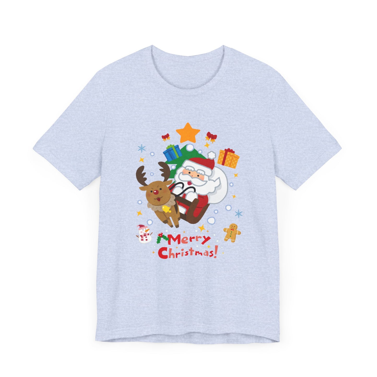 Santa & Reindeer, Merry Christmas - Unisex Jersey Short Sleeve Tee - 10494