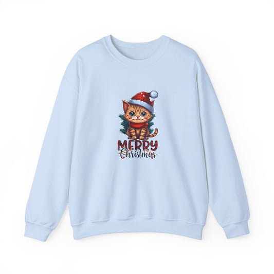 Merry Christmas, Cat - Unisex Heavy Blend™ Crewneck Sweatshirt