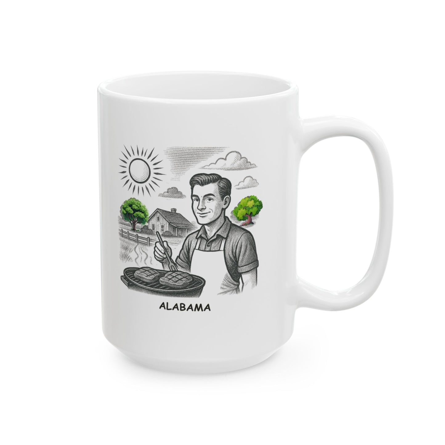 "Alabama: Where the grass is greener and the BBQ is better." Ceramic Mug | 12795