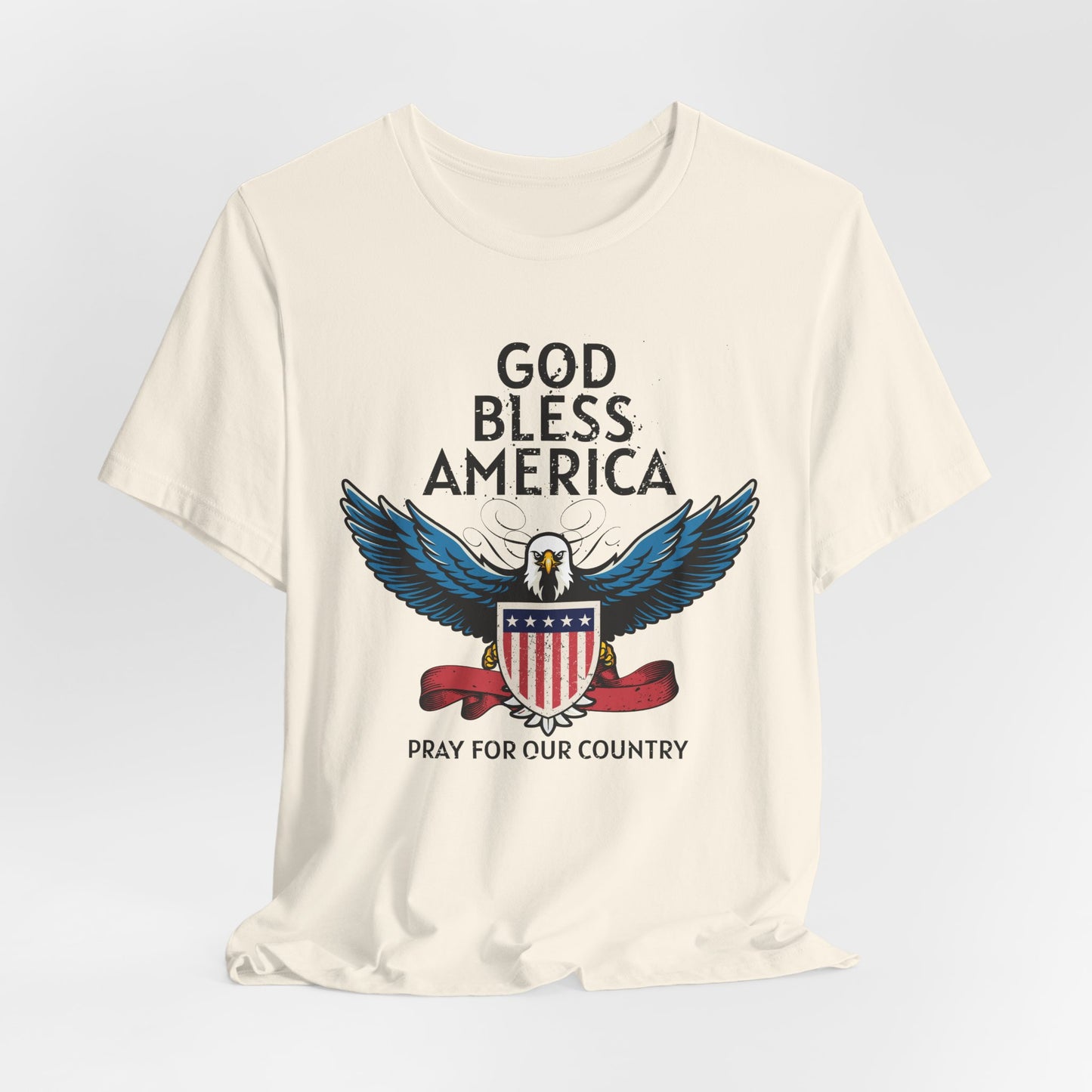 God Bless America Unisex Tee | Patriotic Shirt, American Eagle Design, Casual Wear, Independence Day, Gifts for Veterans - 13786