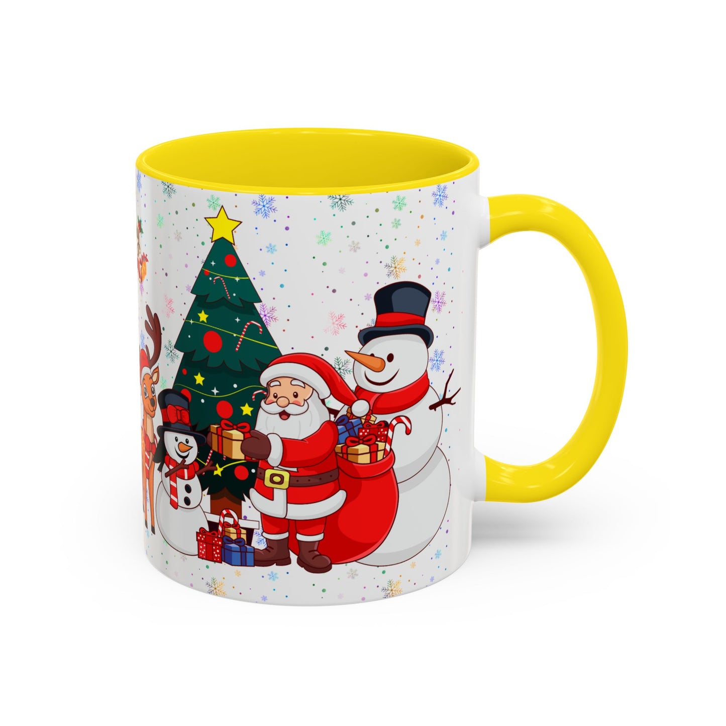 Christmas Party, Santa, Snowman, Reindeer - Accent Coffee Mug (11, 15oz) - 10426