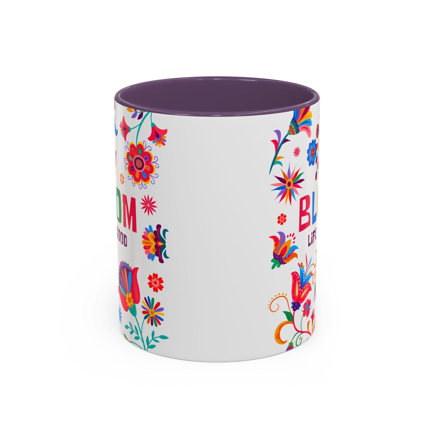 Colorful Floral Accent Coffee Mug - Bloom Life is Good - 14082