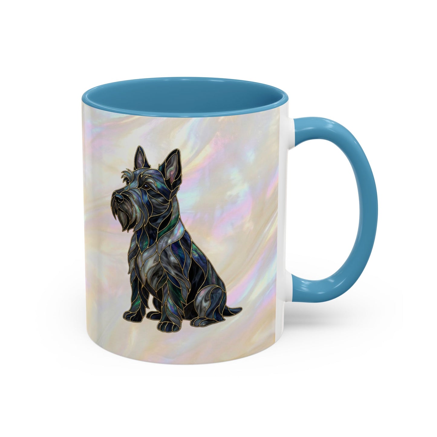 Scottish Terrier Accent Coffee Mug – Stained Glass Design 11/15oz - 14644