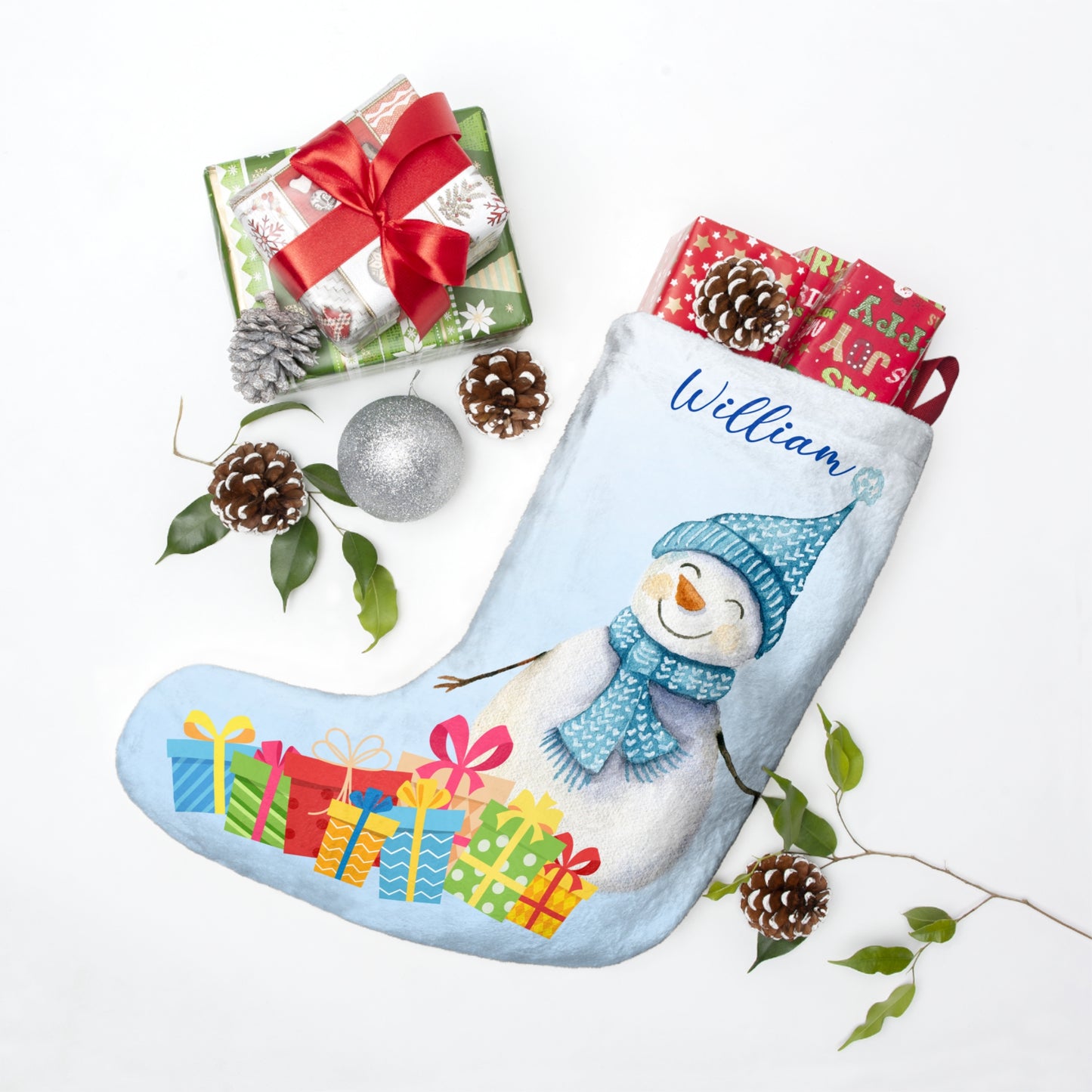 William, Baby Boy, Customizable - Christmas Stockings - 10105