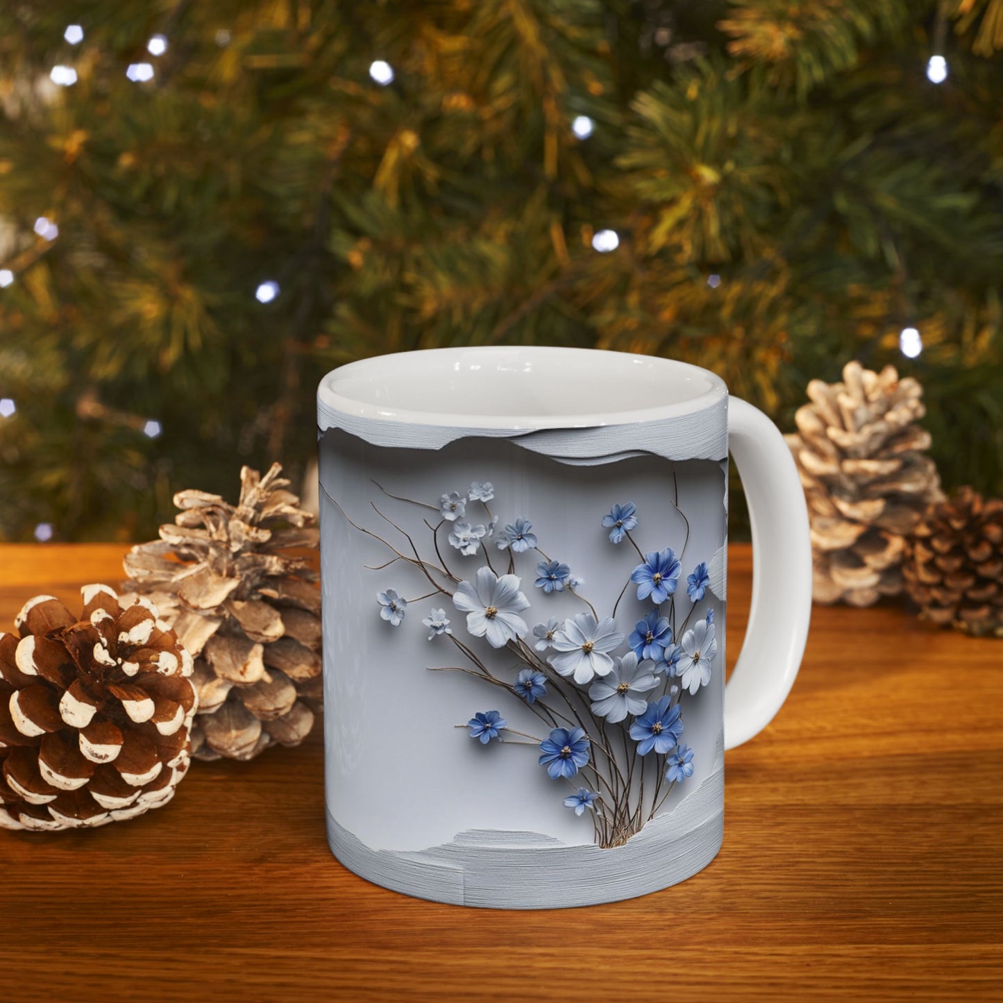 Beautiful Flowers, Vintage  - Ceramic Mug, (11oz, 15oz) - 11480