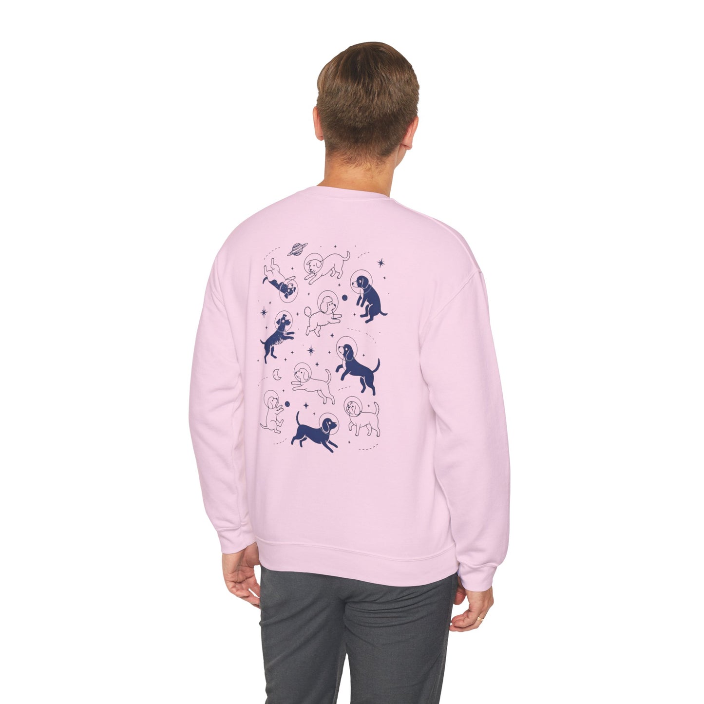 Dog in Space Crewneck Sweatshirt – Space Puppy Graphic Pullover - 14678