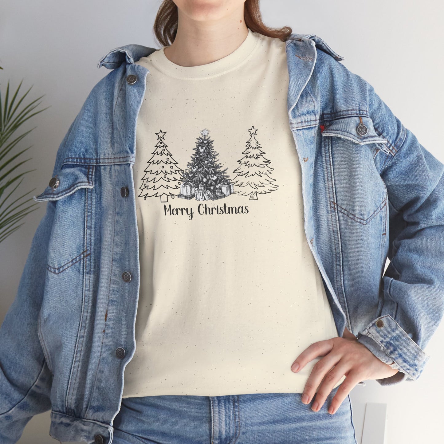 Merry Christmas, Trees - Unisex Heavy Cotton Tee - 10112