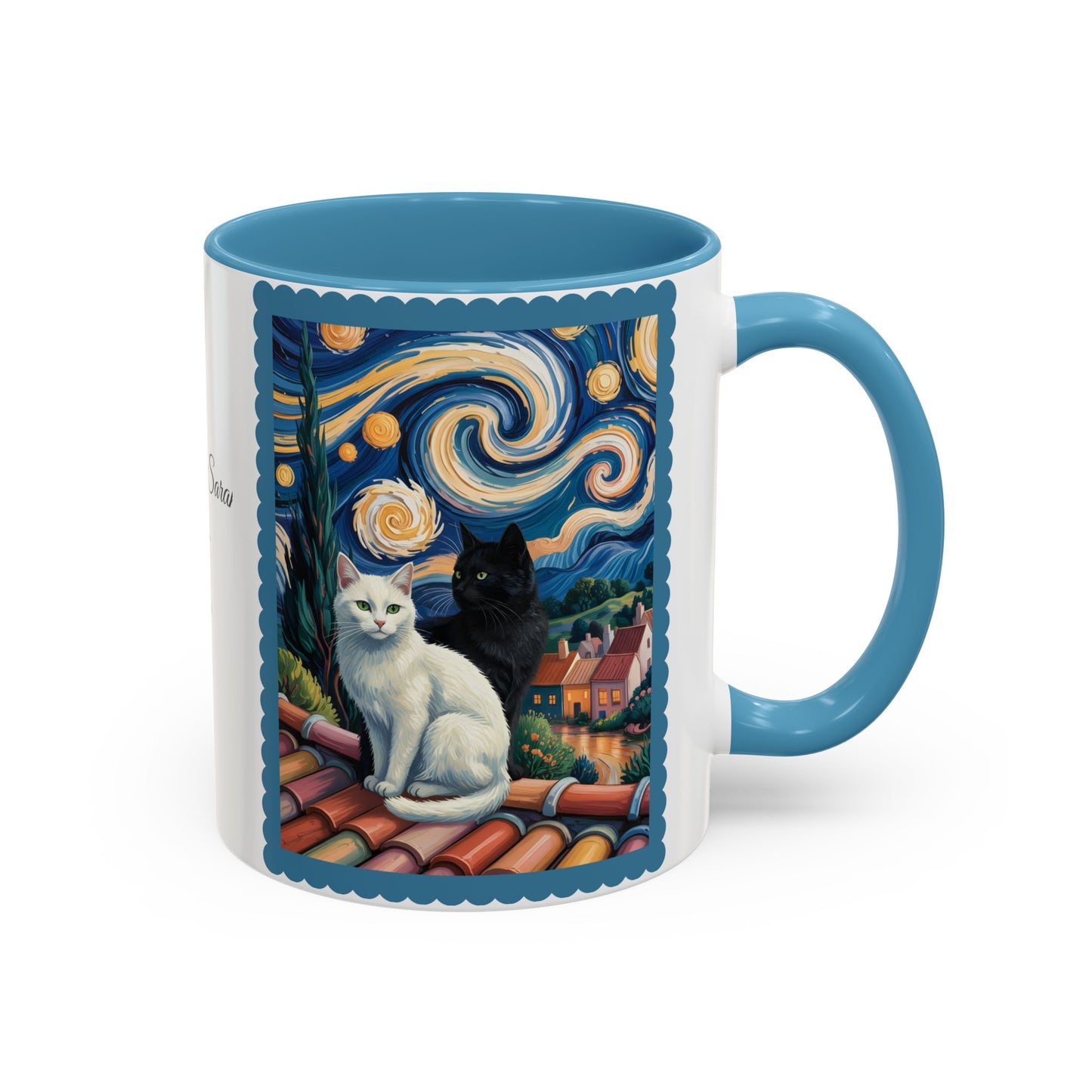 Van Gogh Inspired Cat Art Mug – Valentine’s Gift for Cat Lovers, 11oz / 15oz Coffee Mug - 14762