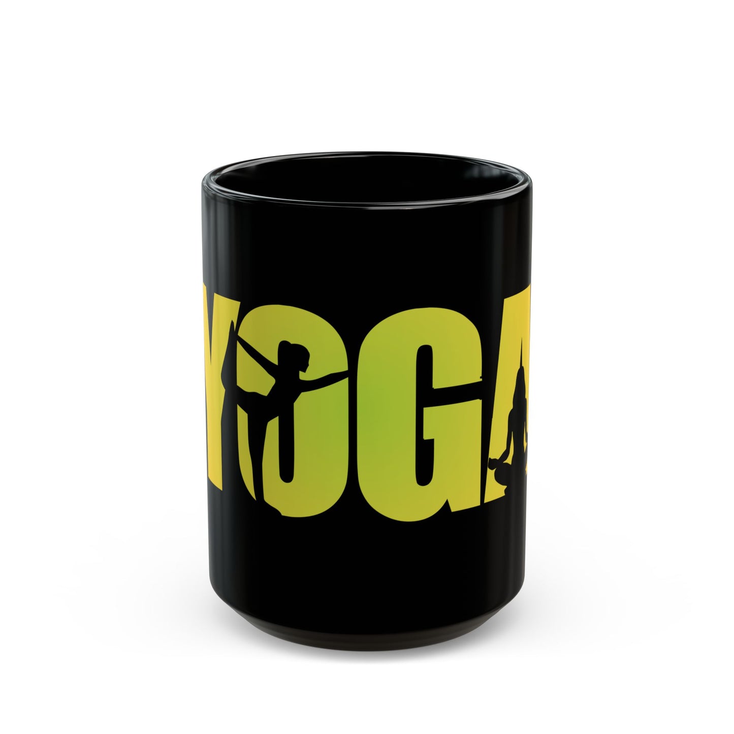 Yoga Inspiration Mug, Motivational Coffee Cup, Yoga Gifts for Yogis, Black Yoga Mug - 13154