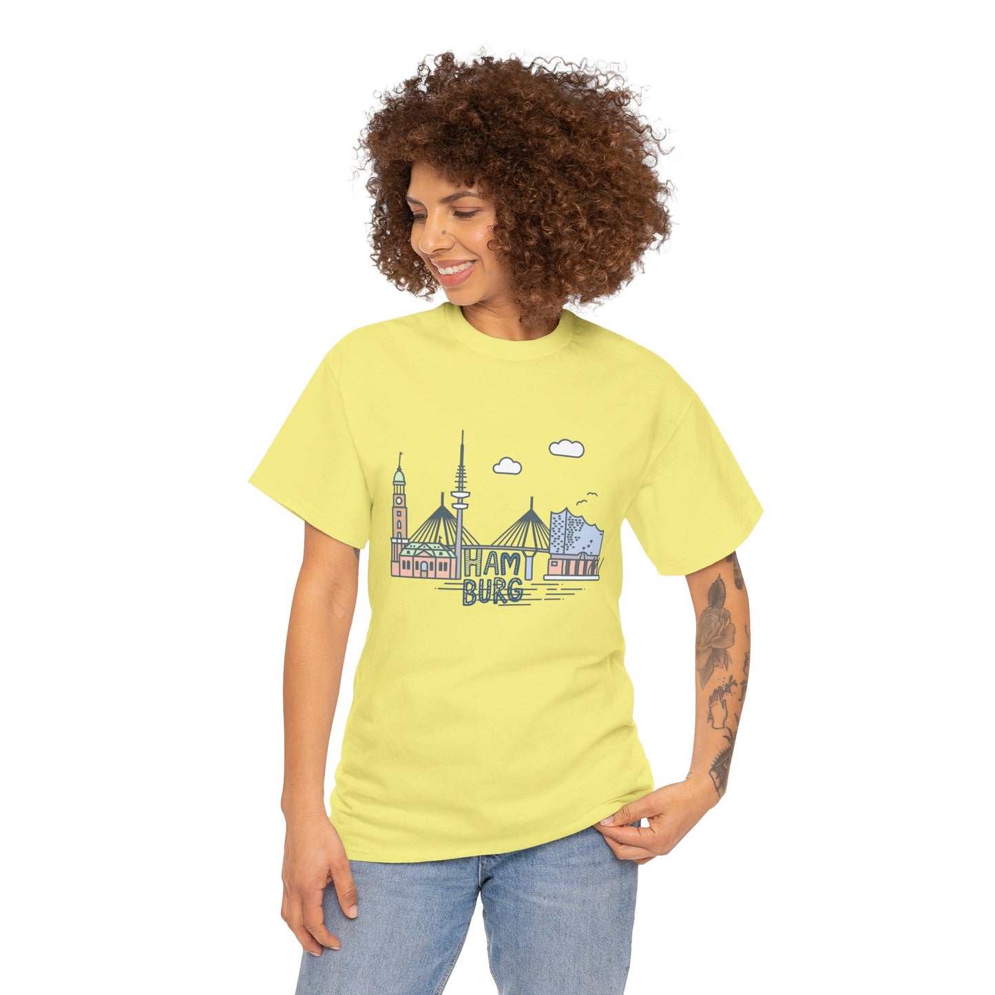 Hamburg, Vintage-Inspired Unisex Heavy Cotton Tee - 12244