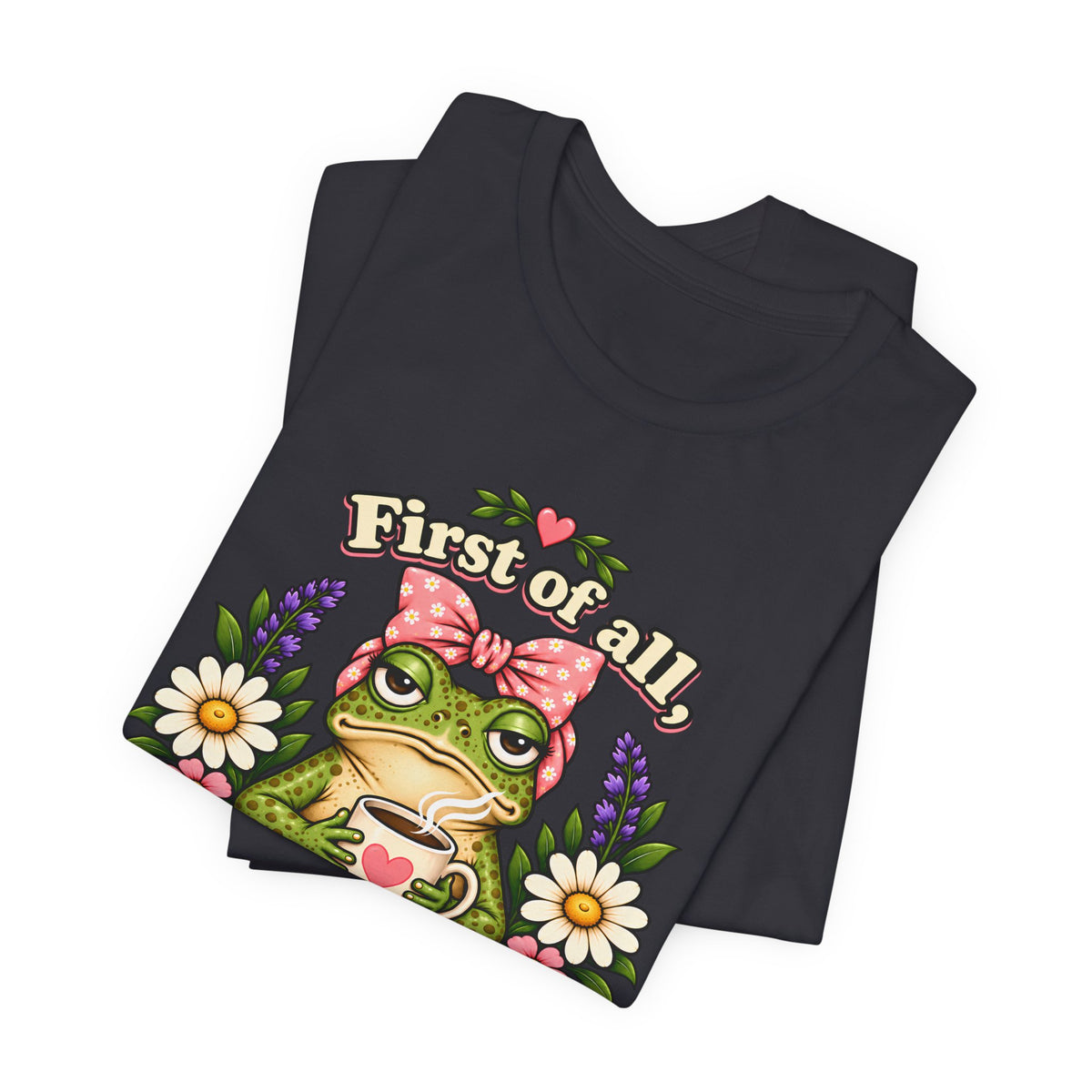 Let Me Bloom in Peace Frog T-Shirt, Cute Floral Coffee Tee - 14500