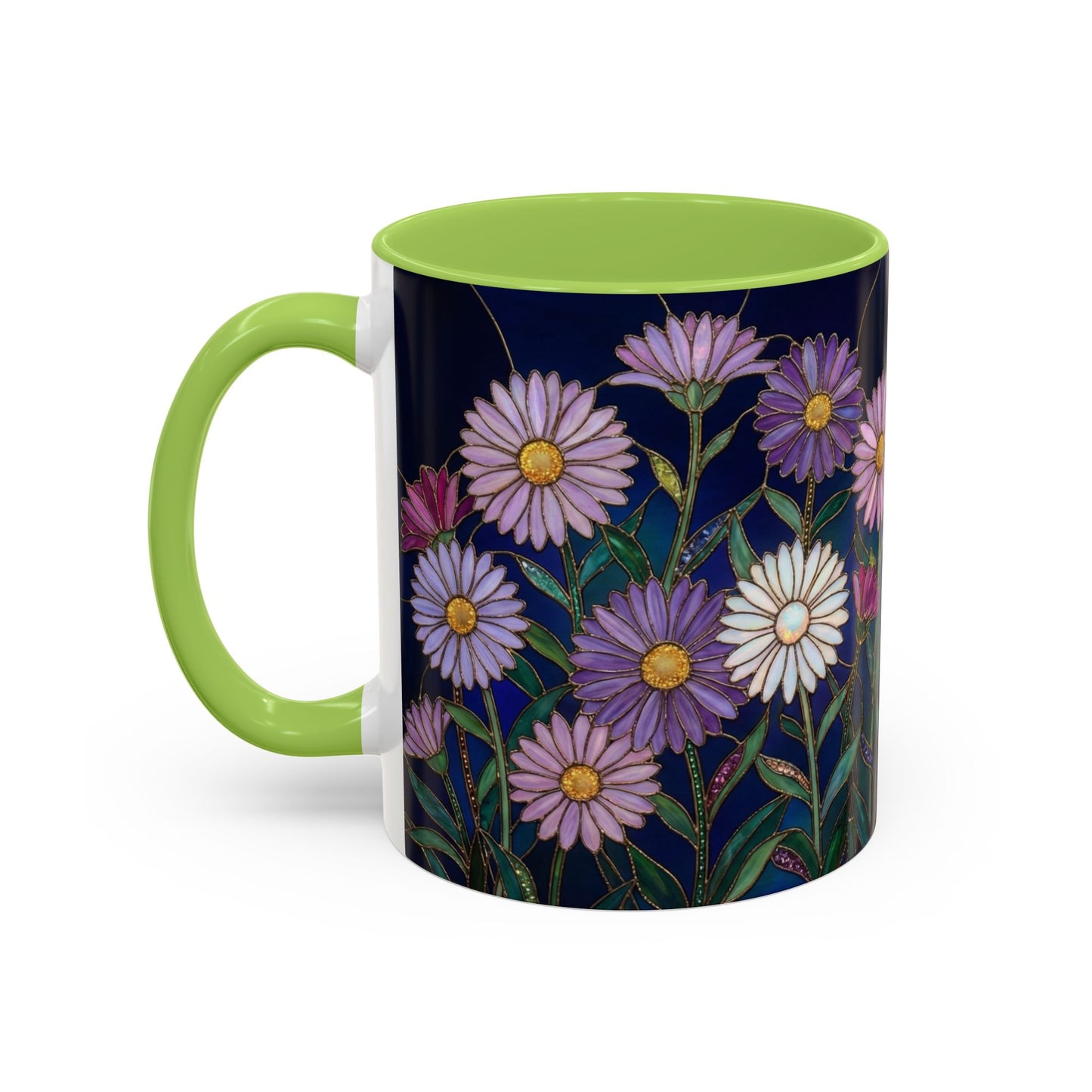 Aster Flower Coffee Mug — Stained Glass Design 11/15oz - 14553
