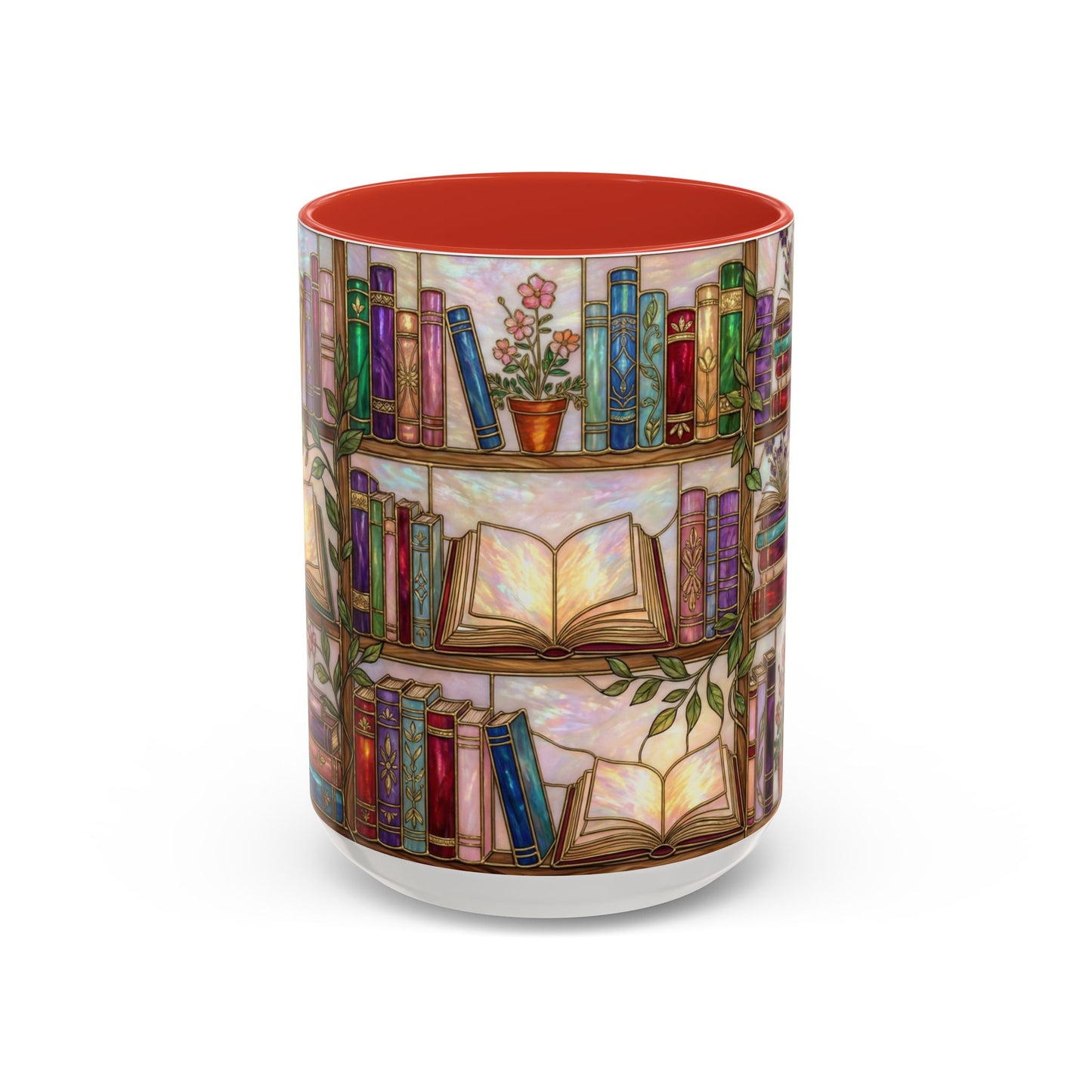 Bookish Accent Coffee Mug — Stained Glass Design (11/15 oz) - 14528