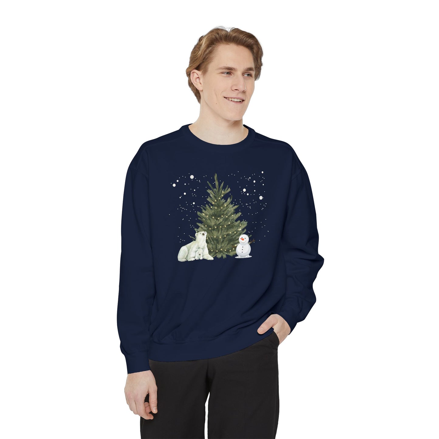 Polar Bear & Snowman - Unisex Garment-Dyed Sweatshirt - 10012