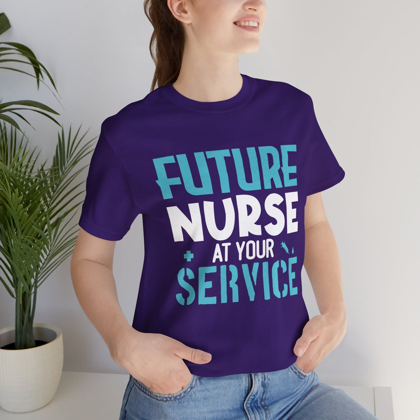 Future Nurse, At Your Service - Unisex Jersey Short Sleeve Tee