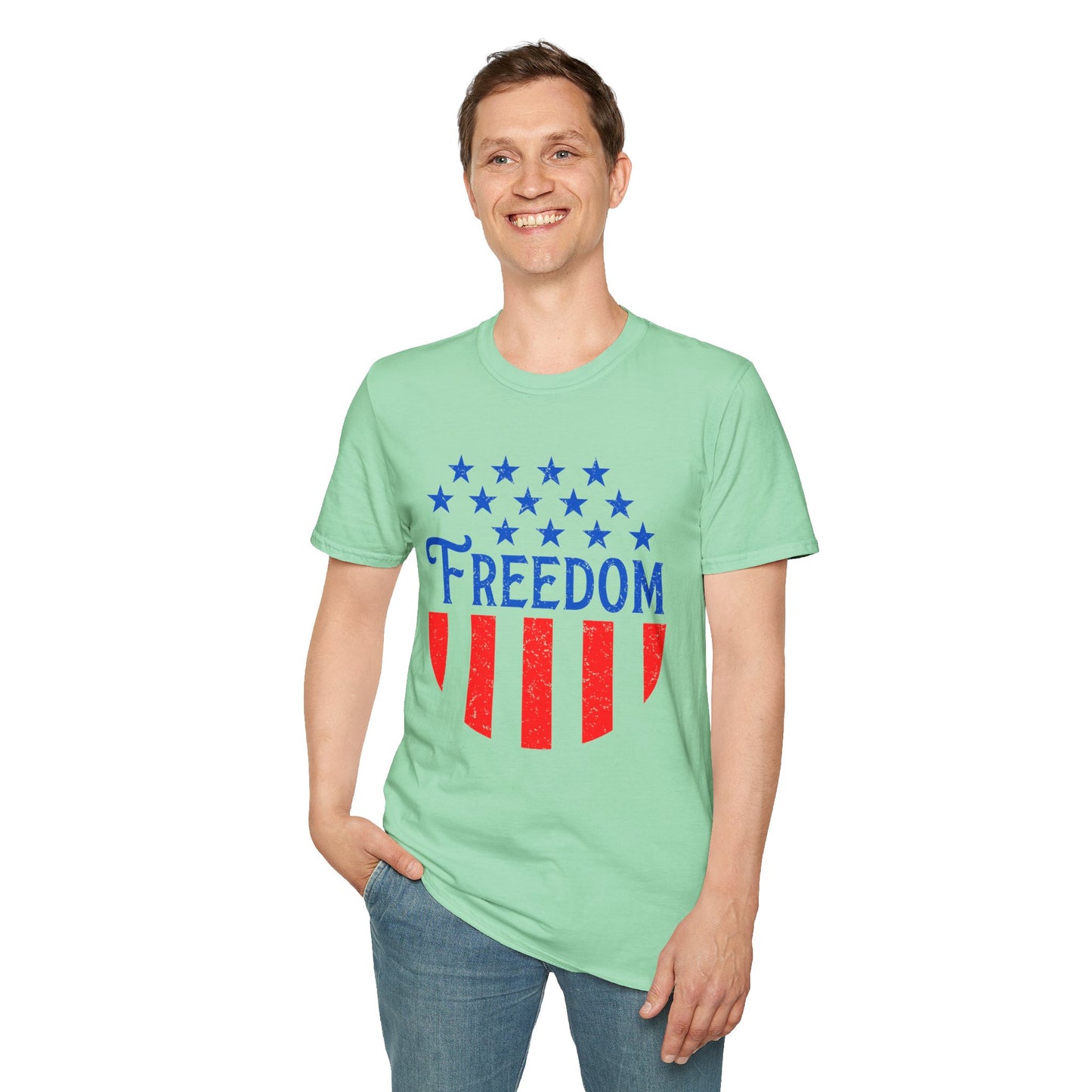 American Freedom Unisex T-Shirt - Patriot Tee, July 4th Celebration, Memorial Day Outfit, Independence Day Gift, Vintage Style Shirt - 13734