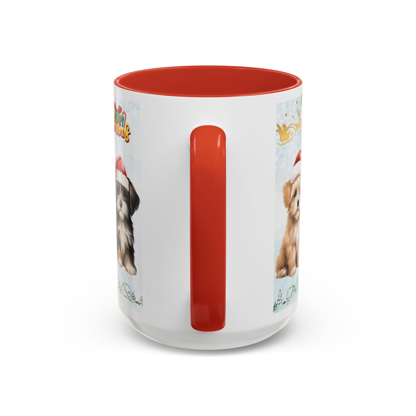 Merry Christmas, Puppies - Accent Coffee Mug (11, 15oz)