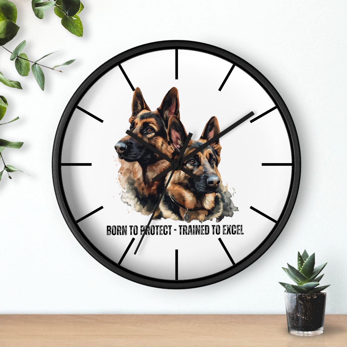 German Shepherds: Born to Protect - Wall Clock