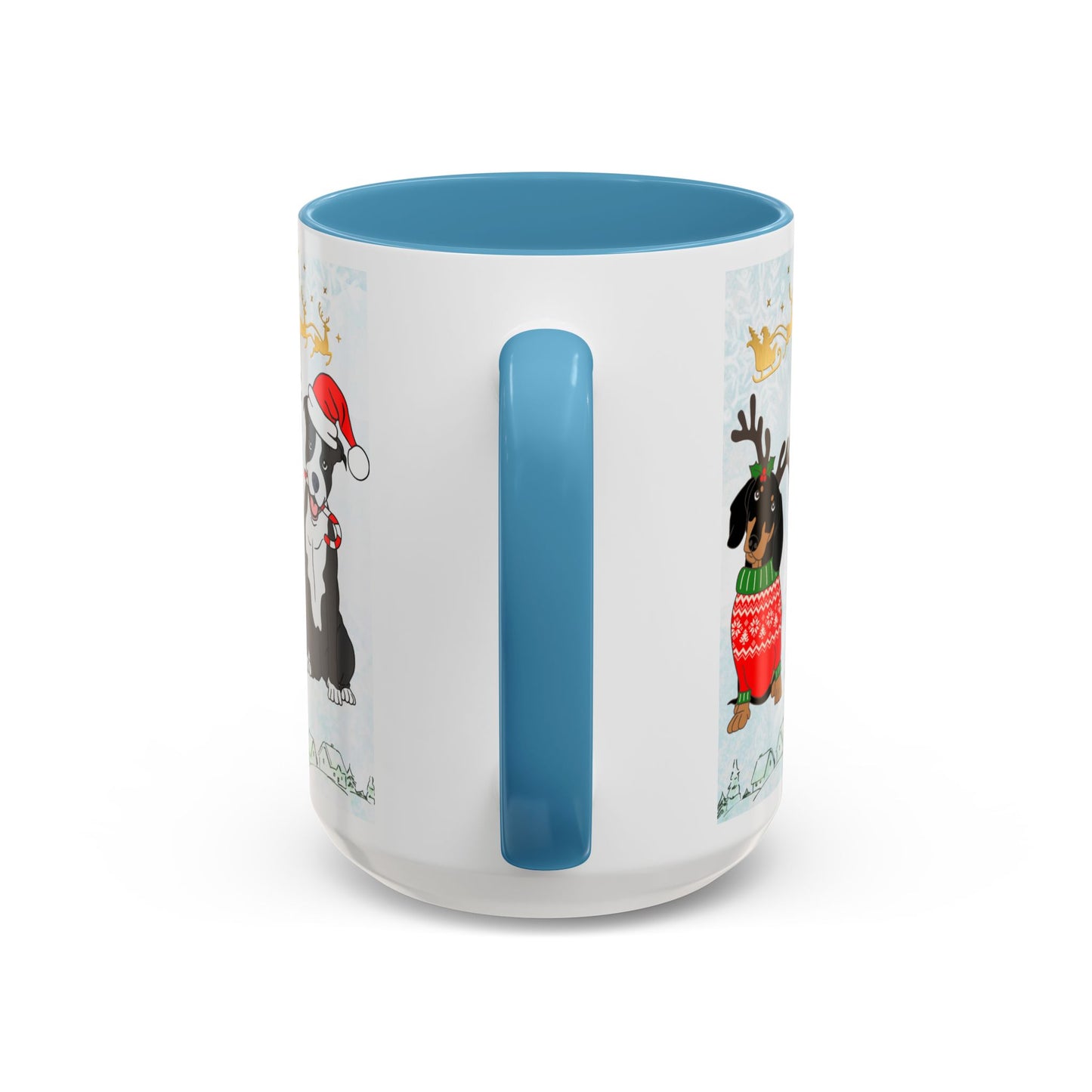 Merry Christmas Dogs - Accent Coffee Mug (11, 15oz)