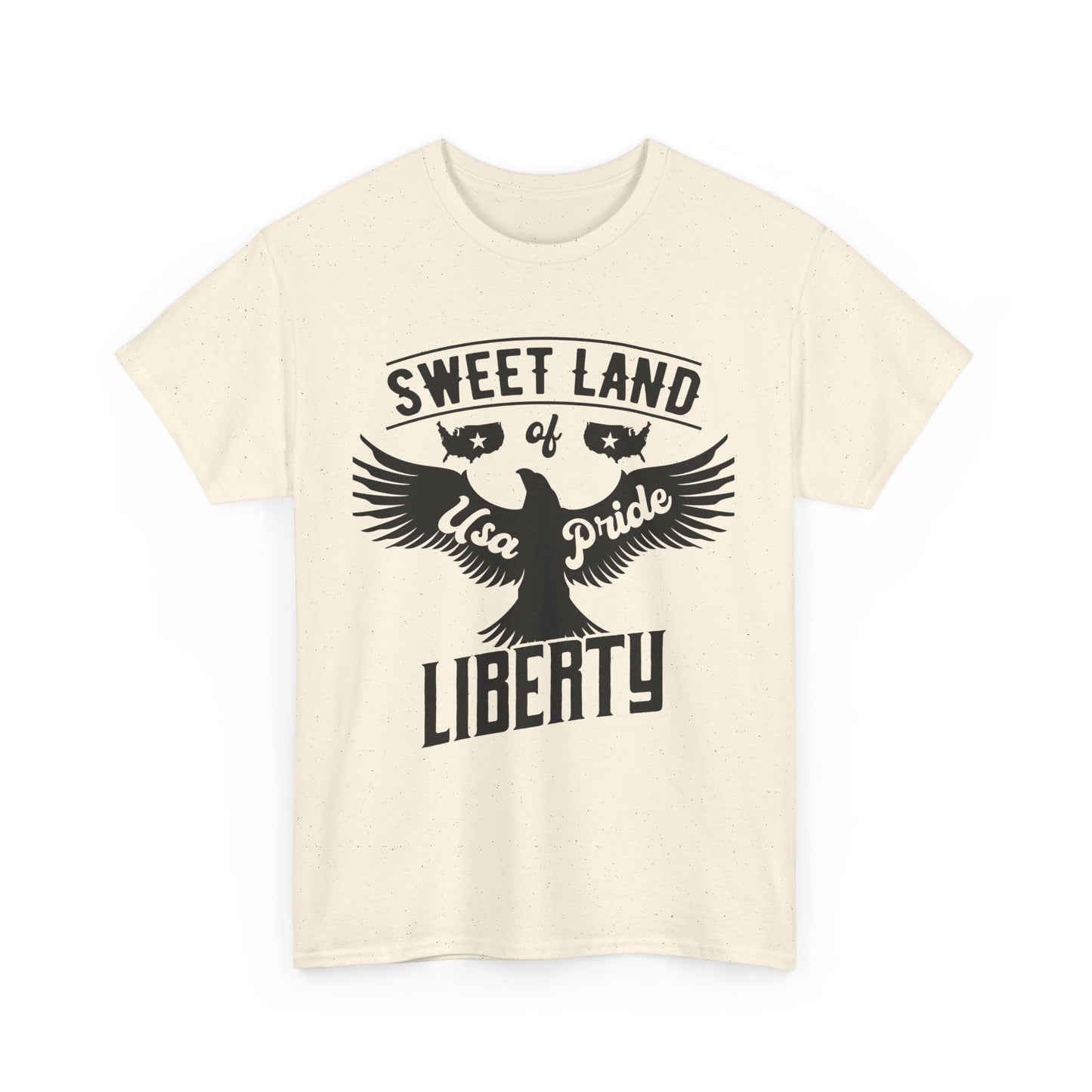 Sweet Land of Liberty Design, Unisex Heavy Cotton Tee: Patriotic T-shirt, Gift for Freedom Lovers, Casual Wear, Independence Day Shirt - 13492