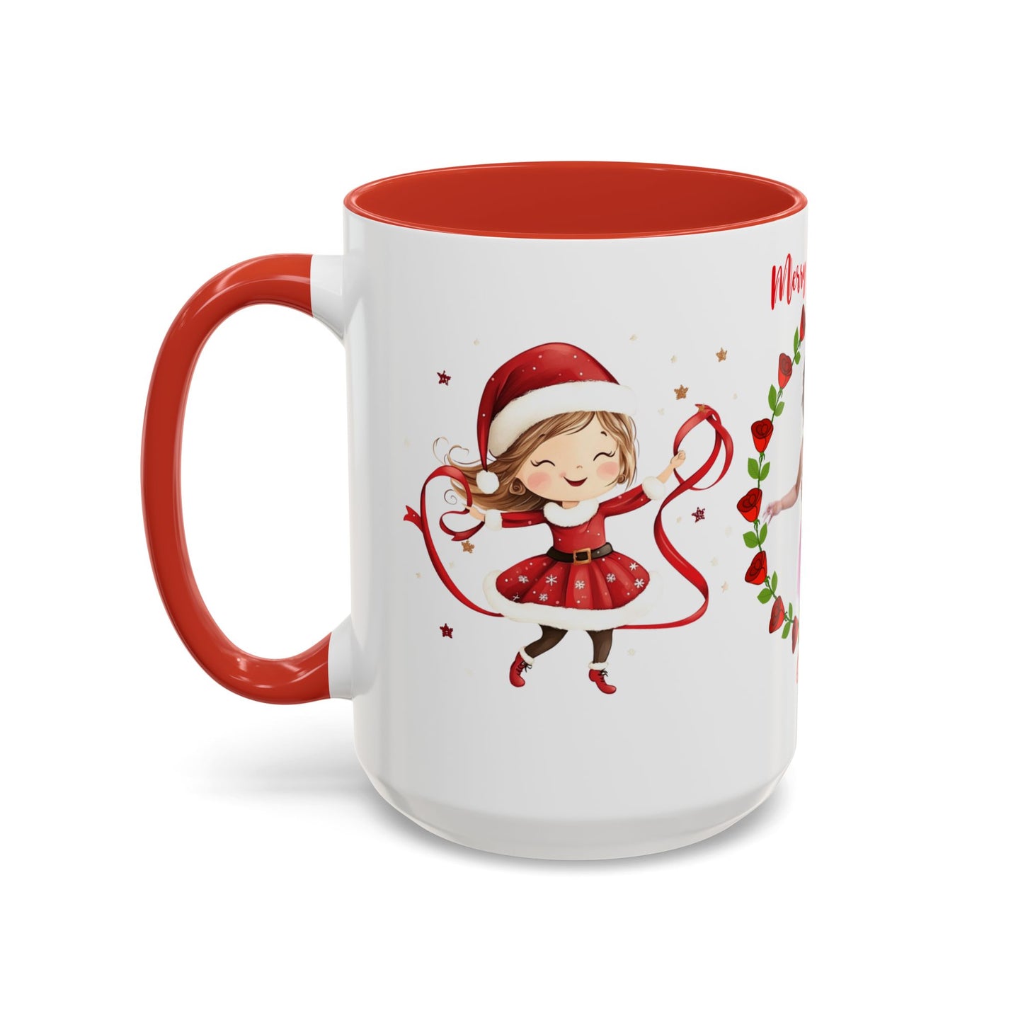 Olivia, Merry Christmas, For Girls, Customizable - Accent Coffee Mug (11, 15oz) - 10149