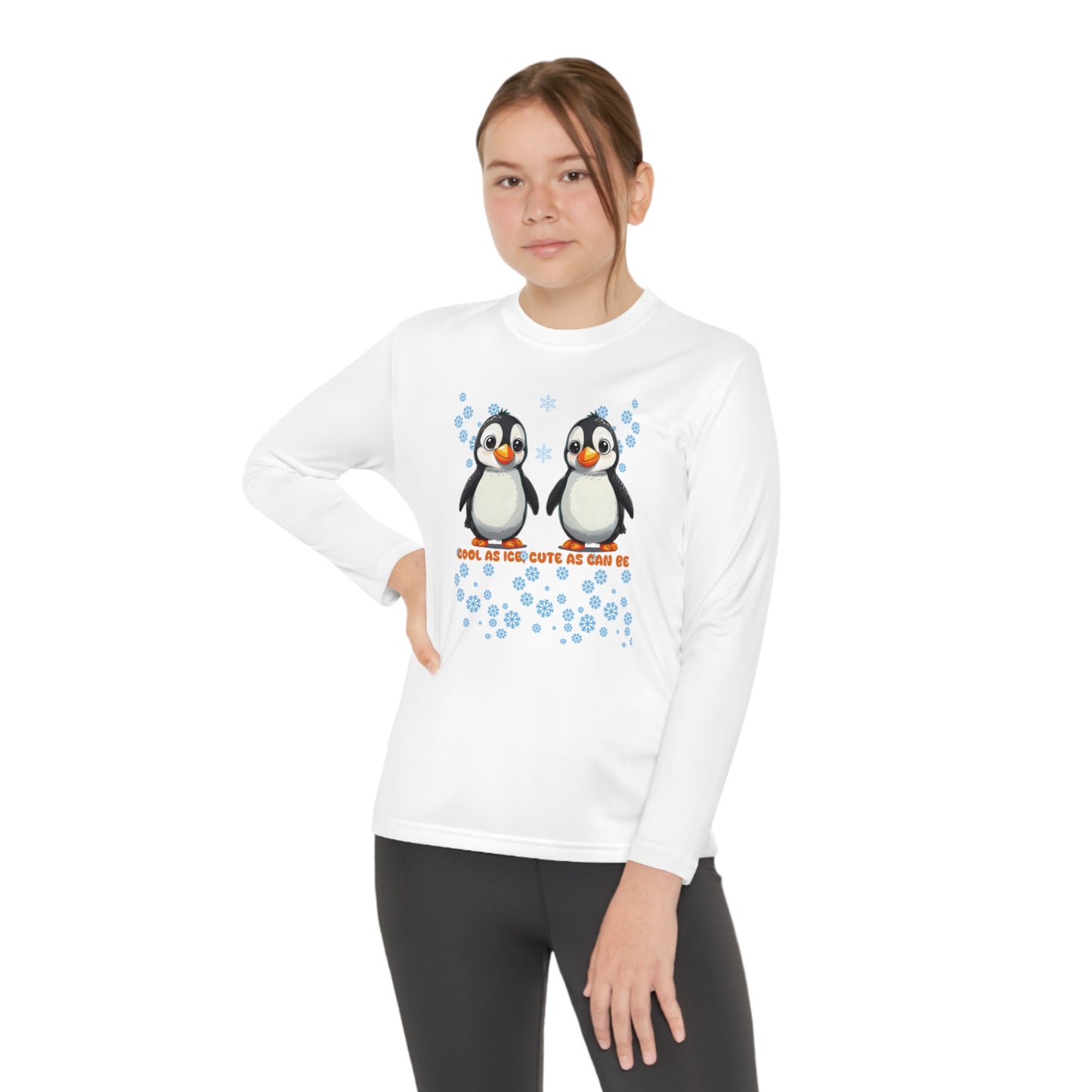 Penguin: Cool As Ice, Cute As Can Be - Youth Long Sleeve Competitor Tee