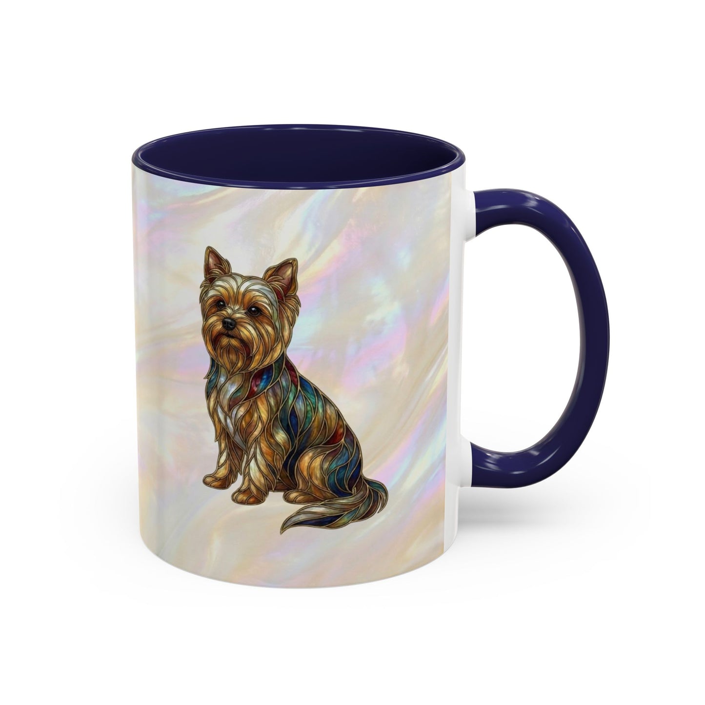 Yorkie Accent Coffee Mug – Stained Glass Design 11/15oz - 14653