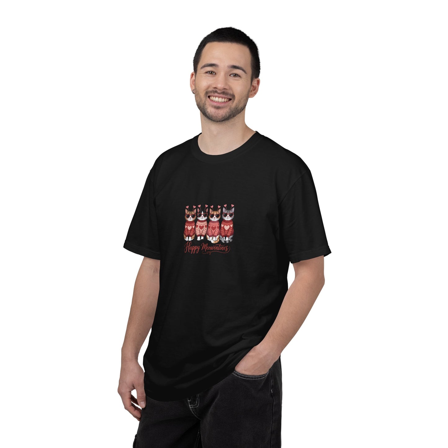 Happy Meowentine’s Cat T-Shirt – Valentine Gift for Cat Lovers - 14742