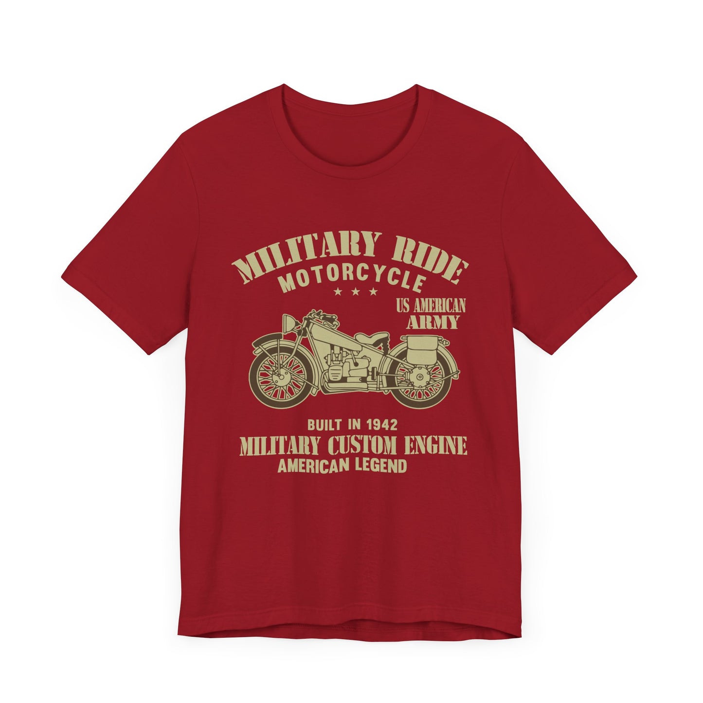 Military Ride Motorcycle - Unisex Jersey Short Sleeve Tee - 13149