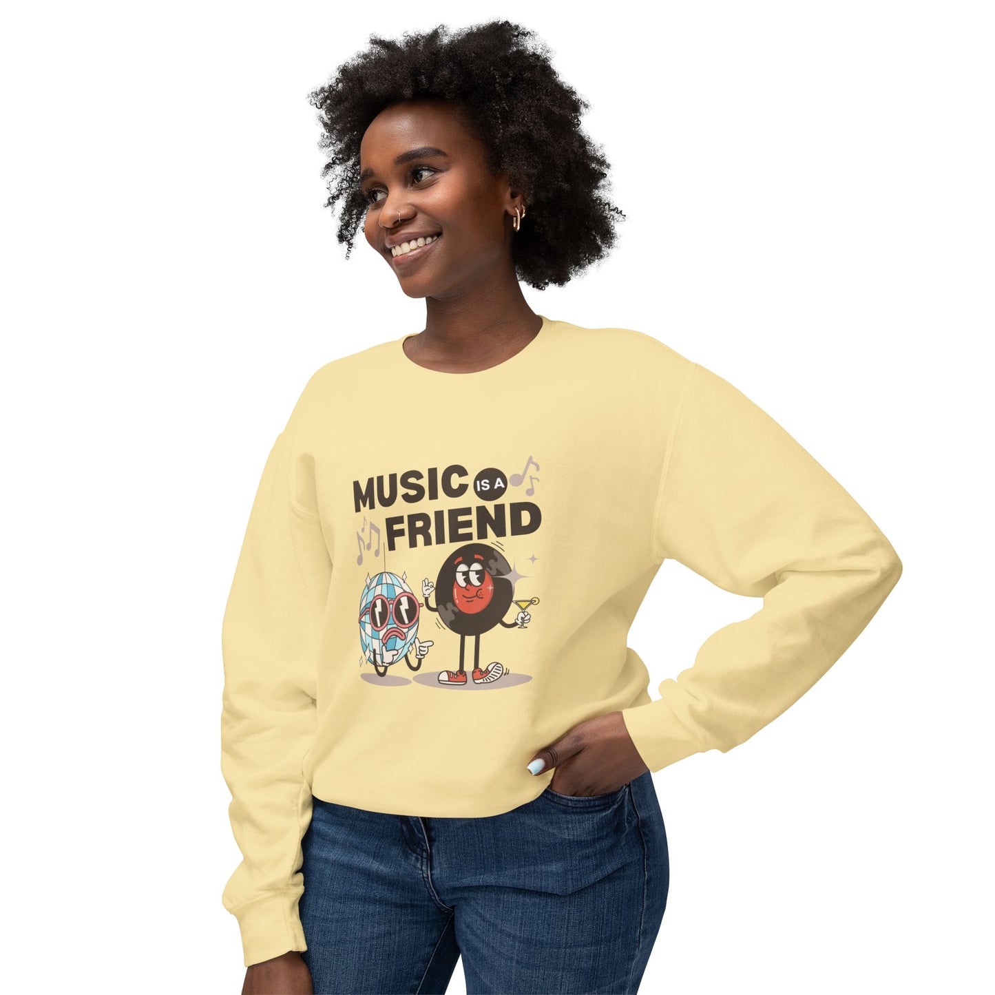 Music Friend - Unisex Lightweight Crewneck Sweatshirt - 10605